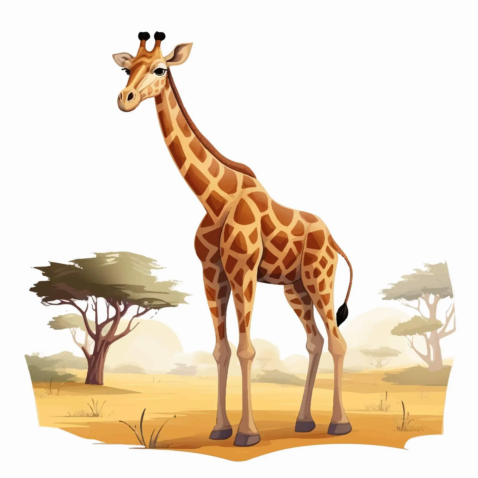 Cartoon Giraffe Animal Print Vector Background – free tropical design image from Dotvec