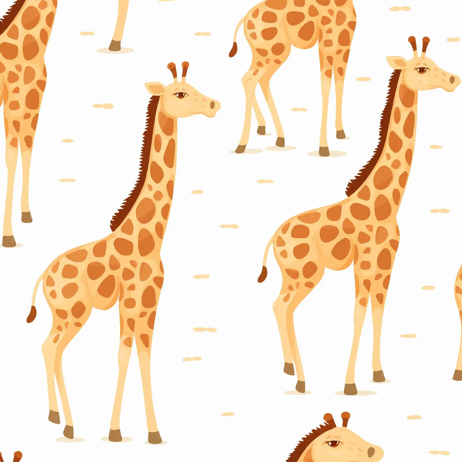 Cartoon Giraffe Animal Print Vector Background – free childrens art image from Dotvec