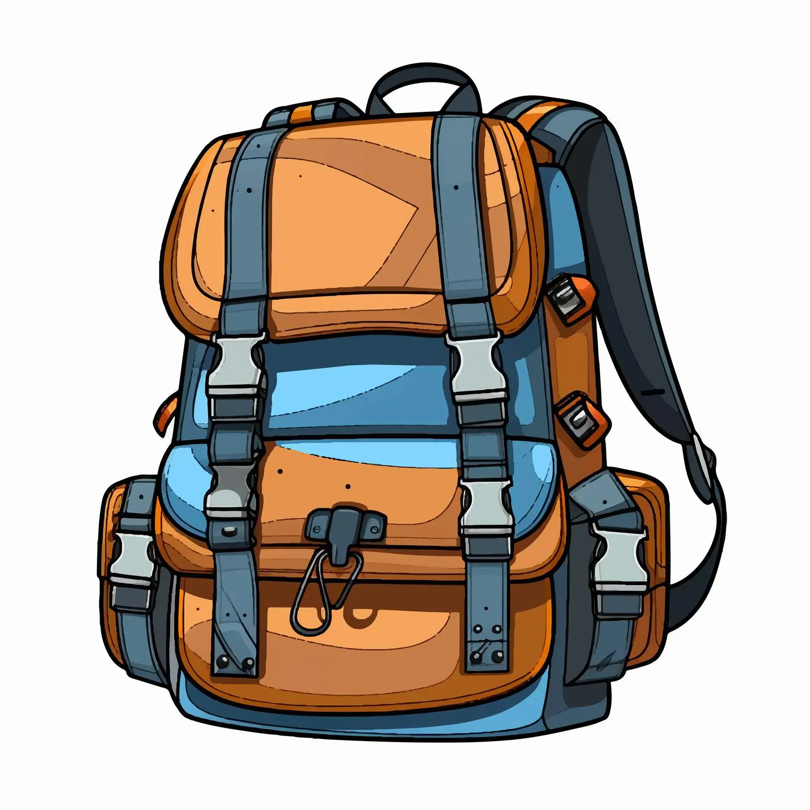 Cartoon Backpack Line Vector Illustration — free download from Dotvec