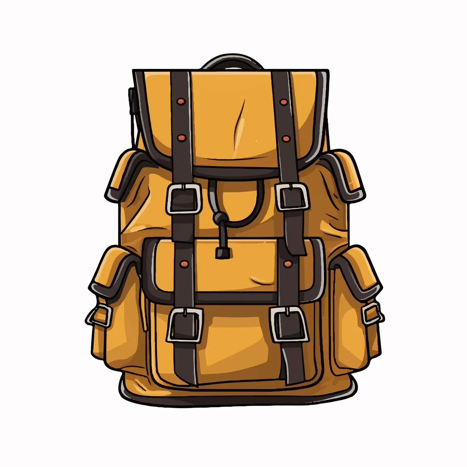 Cartoon Backpack Line Vector Illustration – free cartoonish style image from Dotvec