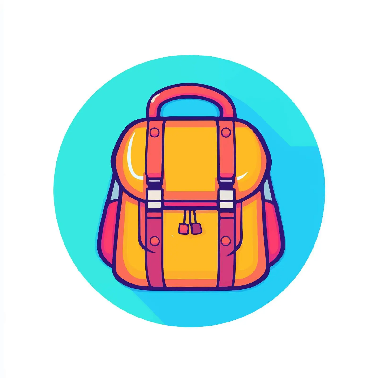Flat Cartoon Backpack Vector Icon — free download from Dotvec