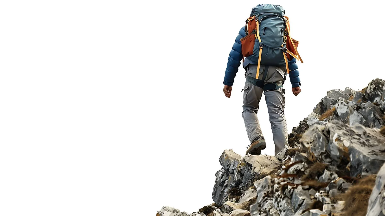 Hiker trekking rocky ground in Canada — free download from Dotvec