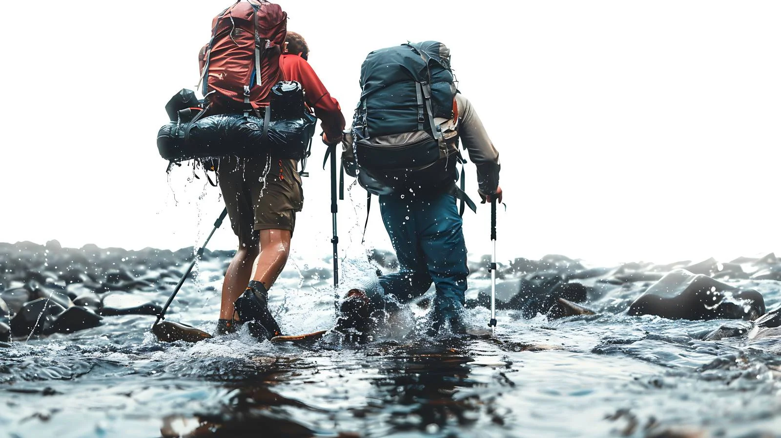 Collaborative River Crossing by Backpackers — free download from Dotvec