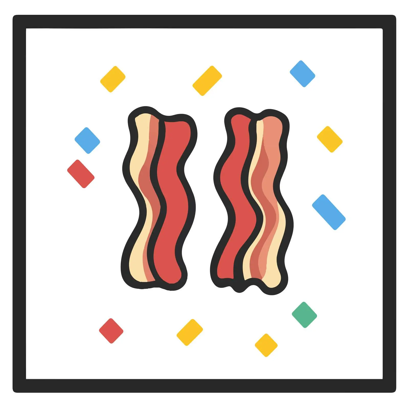 Thin Line Bacon Icon Vector — free download from Dotvec