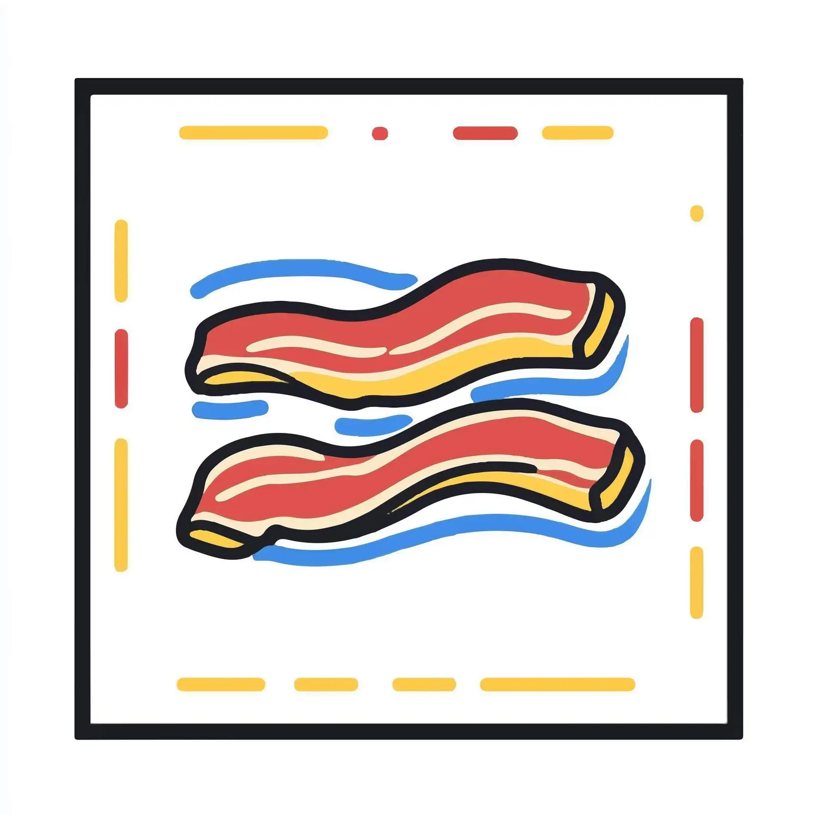 Thin Line Bacon Icon Vector — free download from Dotvec