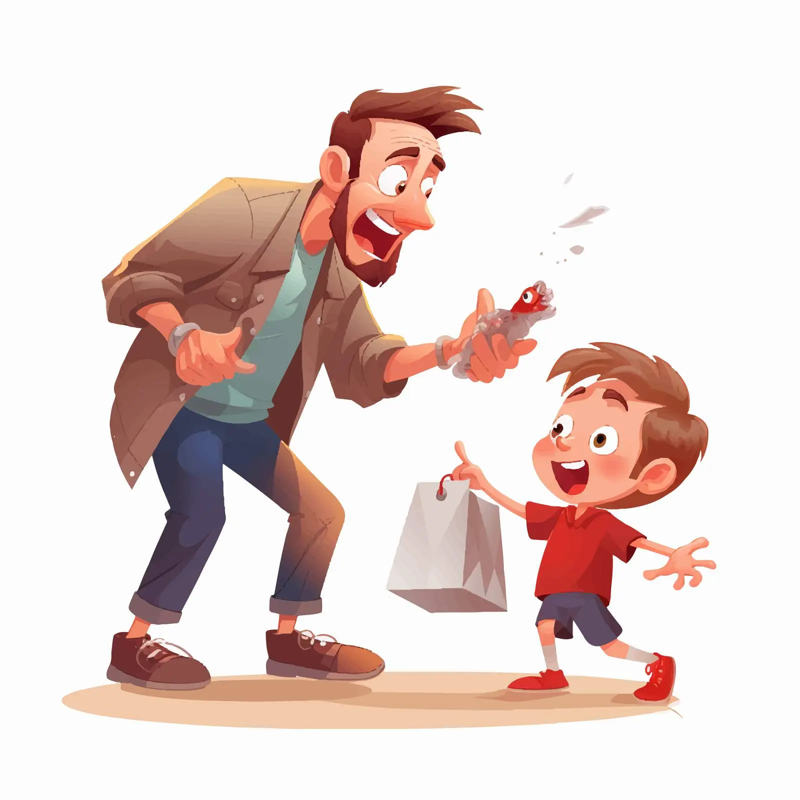 Cartoon Bad Boy Picking Up Illustration — free download from Dotvec