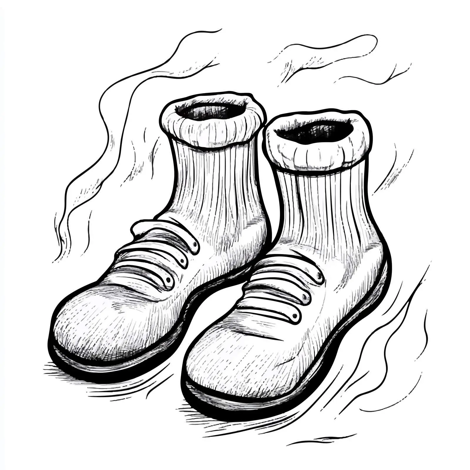 Cartoon Illustration of Bad Smell Socks — free download from Dotvec