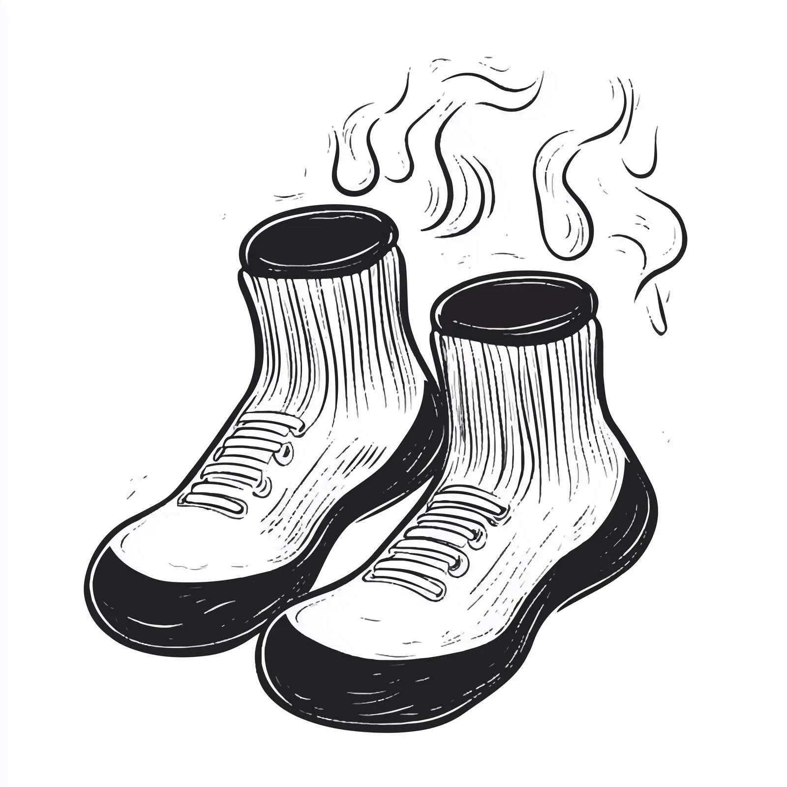 Funny Cartoon Bad Smell Socks Illustration — free download from Dotvec
