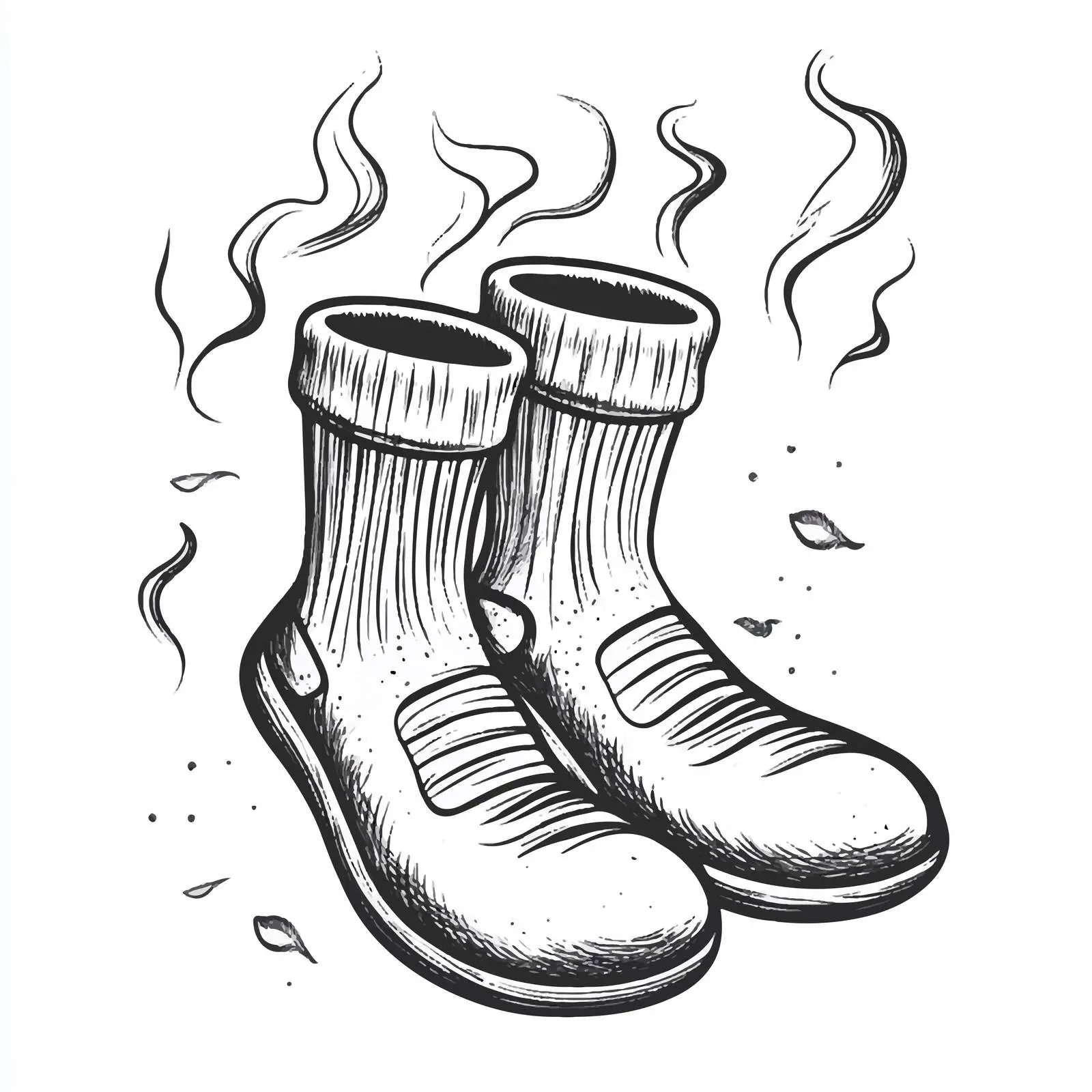 Cartoon Bad Smell Socks Illustration — free download from Dotvec