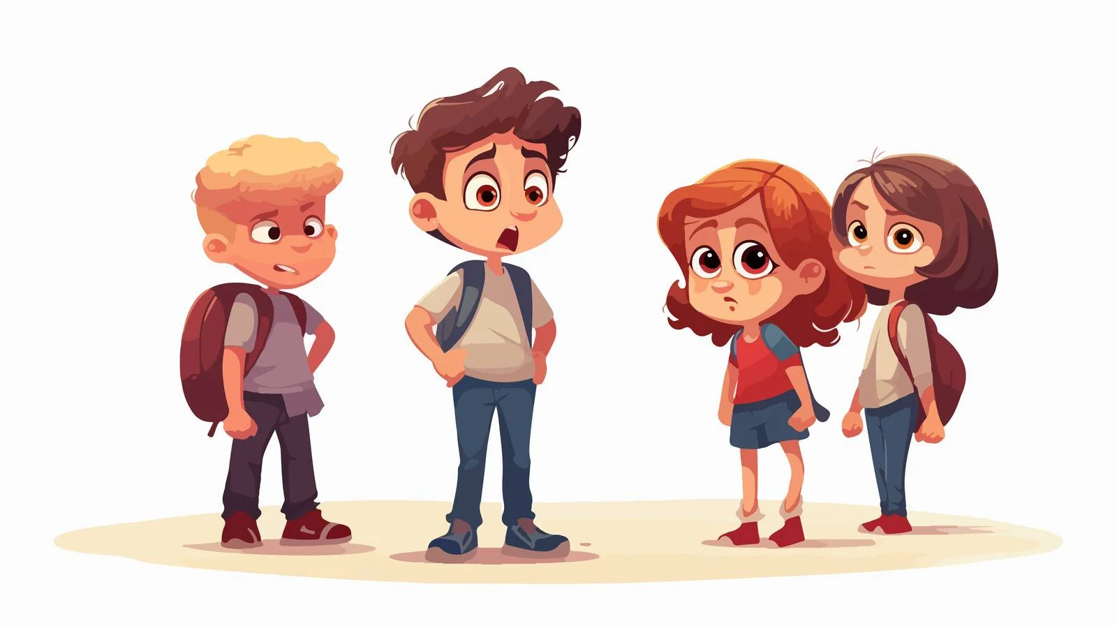 School Bullying Cartoon Illustration — free download from Dotvec