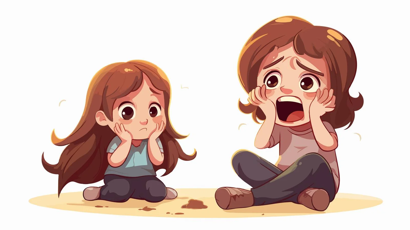 Sibling rivalry cartoon causing baby crying – free rivalry image from Dotvec