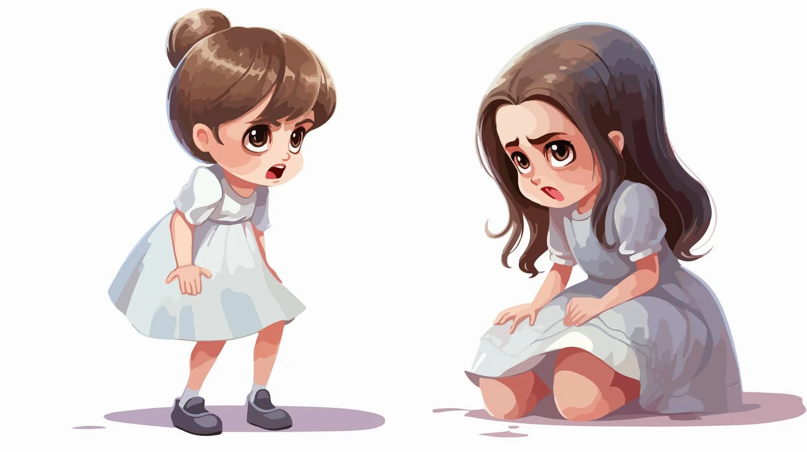 Sibling Rivalry Cartoon Scene — free download from Dotvec