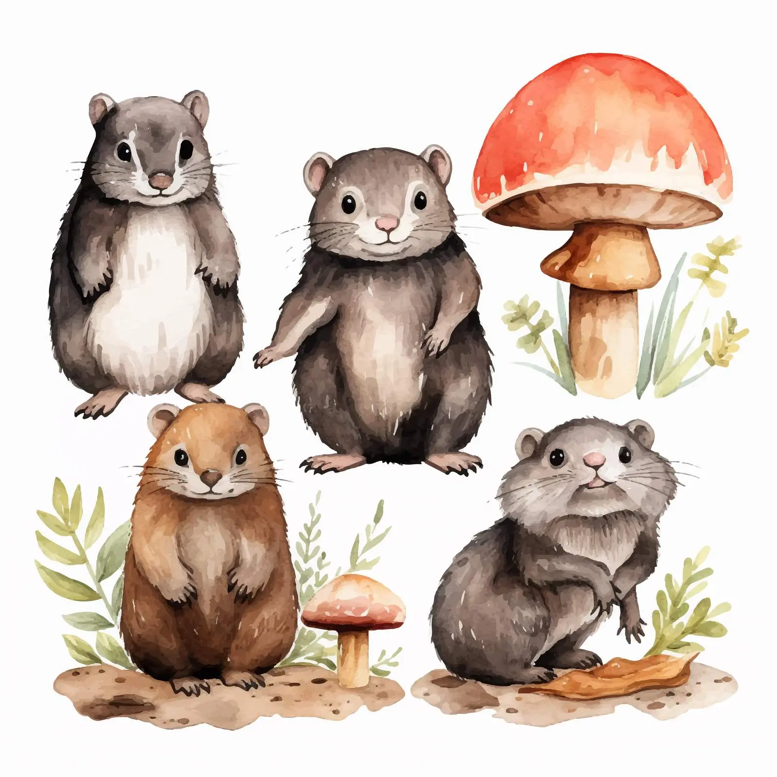 Whimsical Watercolor Forest Animals Set — free download from Dotvec