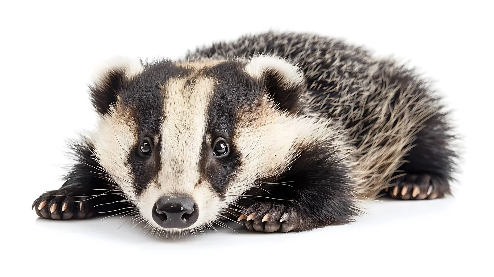 Detailed Badger Close-Up on White Background — free download from Dotvec