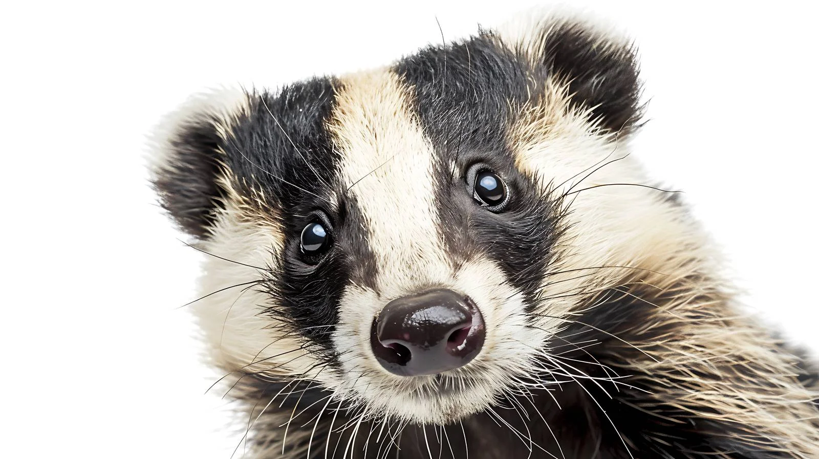 Detailed Badger Close-Up Isolated on White — free download from Dotvec