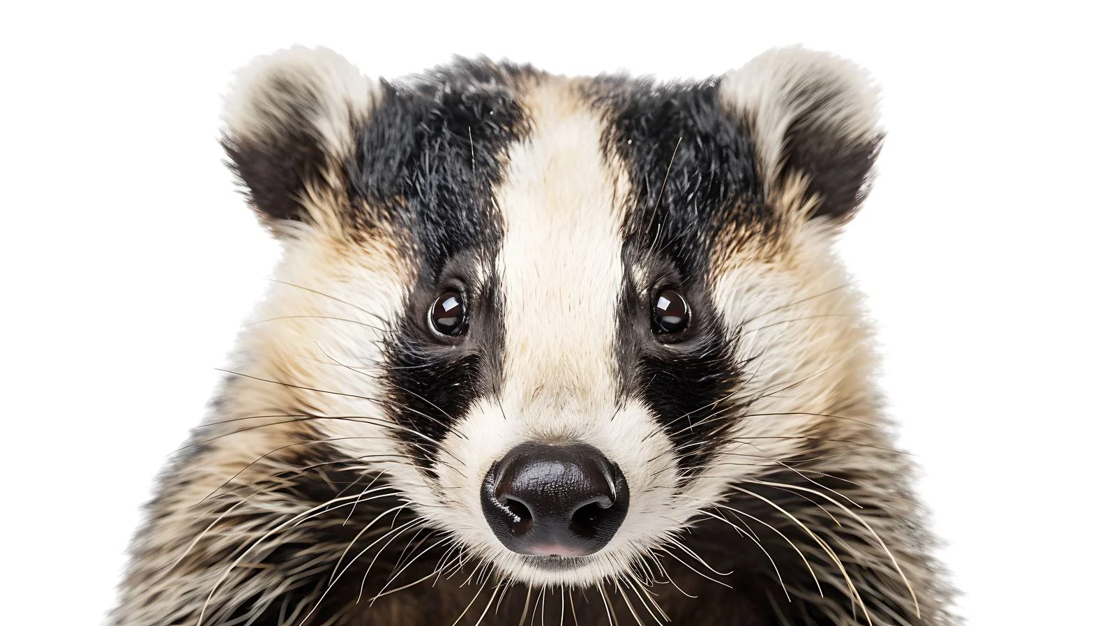 European Badger Close-Up on White Background — free download from Dotvec