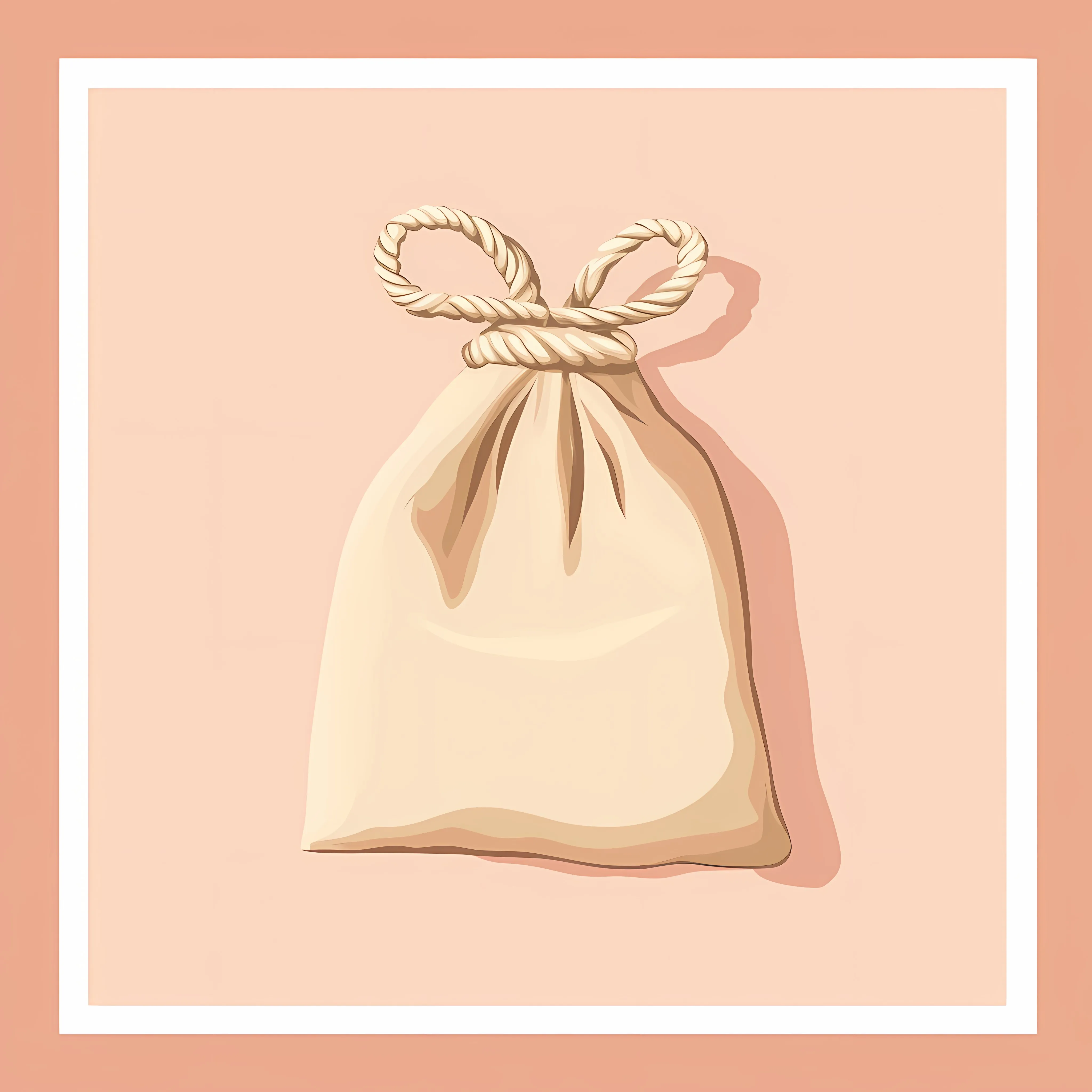 Flat Vector Illustration of Rope-Closed Bag — free download from Dotvec