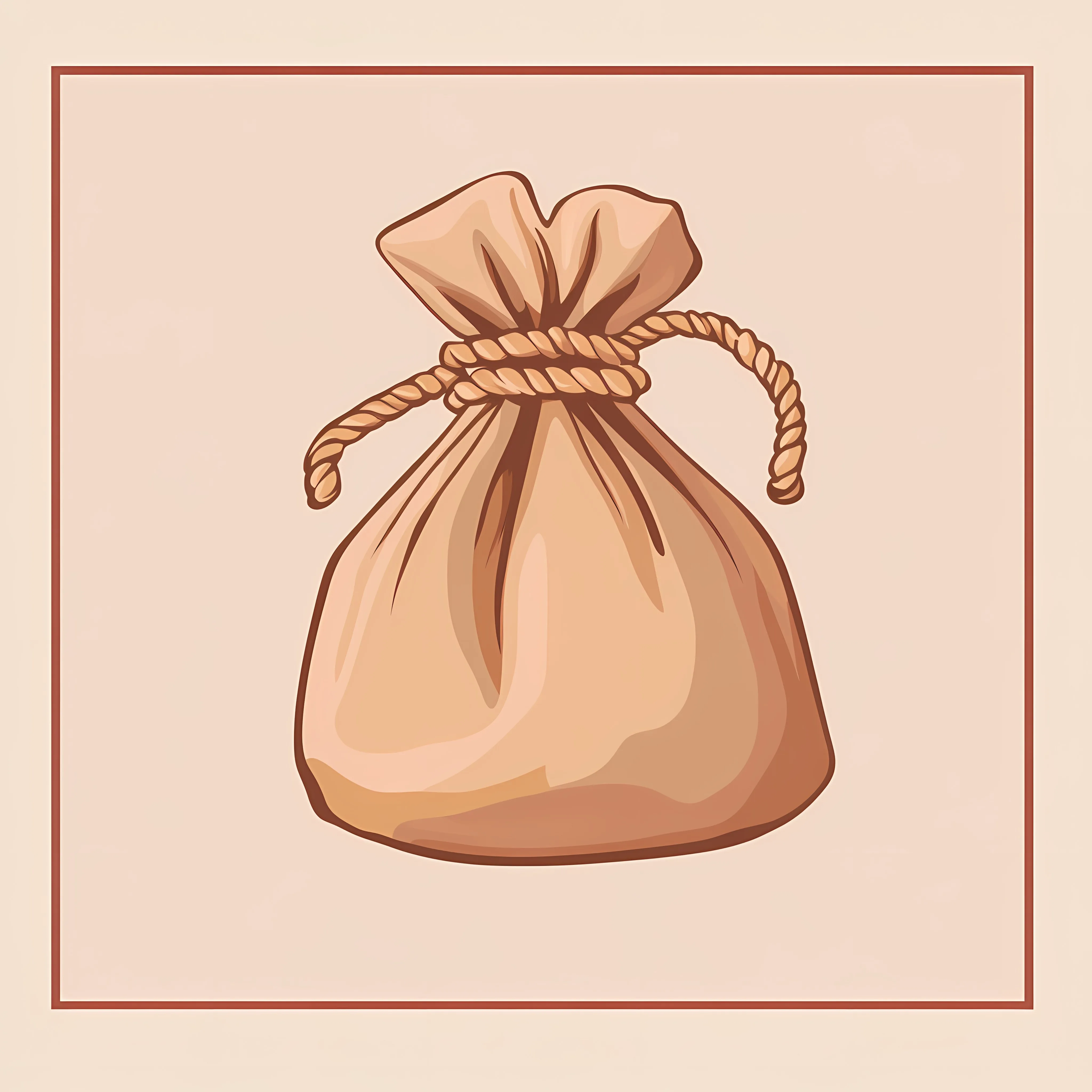 Rope Closure Bag Flat Vector Illustration — free download from Dotvec