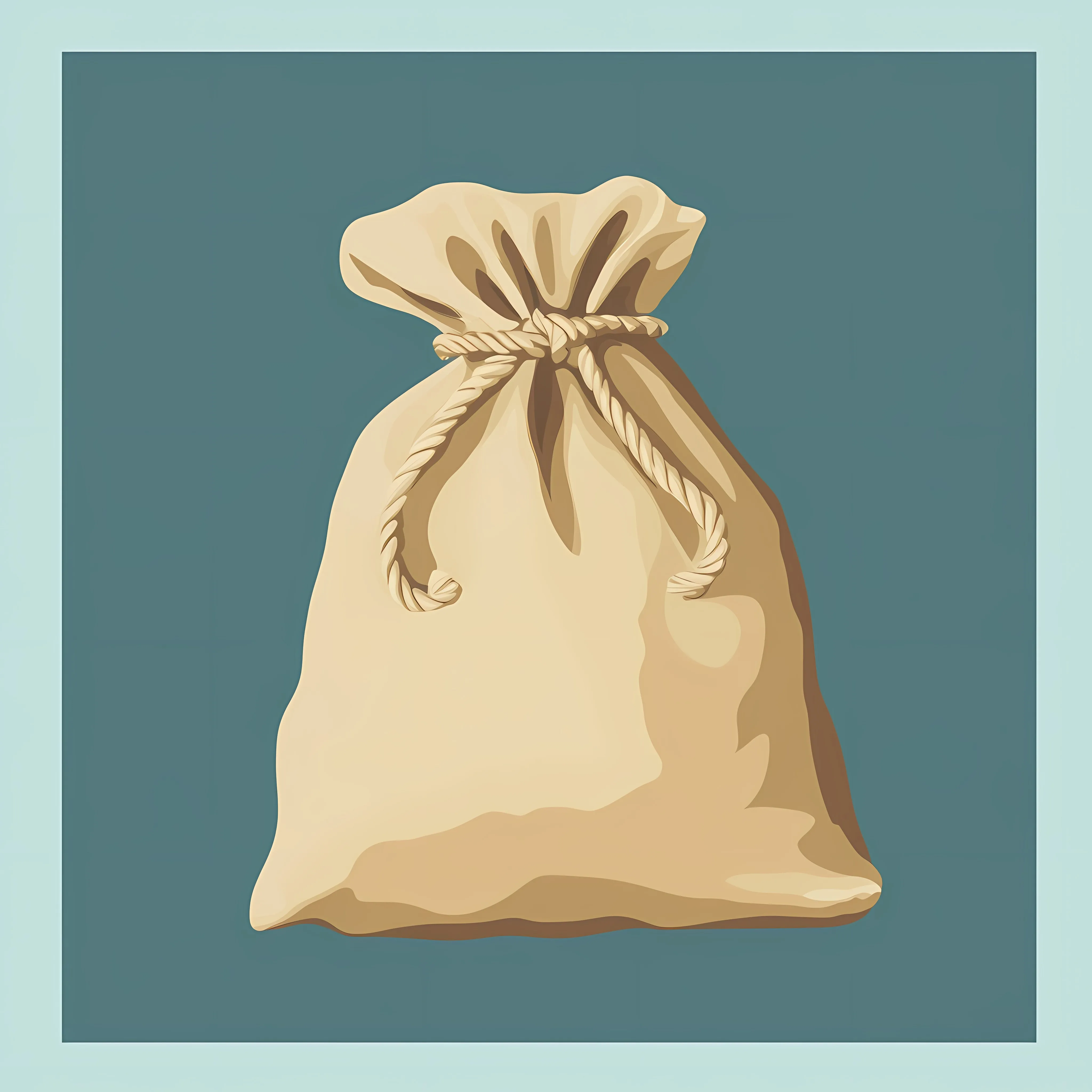 Flat Vector Illustration of Rope-Closed Bag — free download from Dotvec