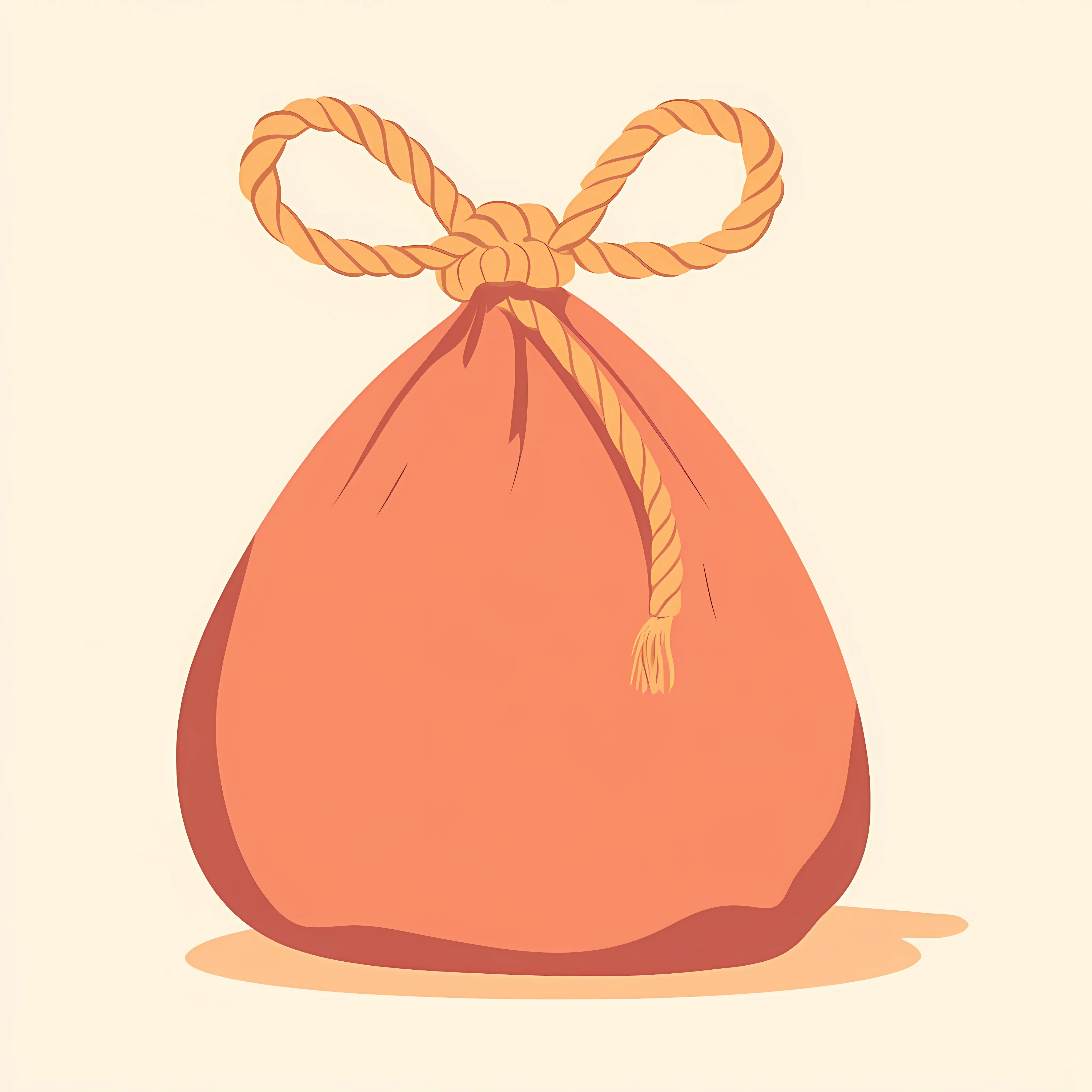 Flat Vector Illustration of Bag Closed with Rope — free download from Dotvec
