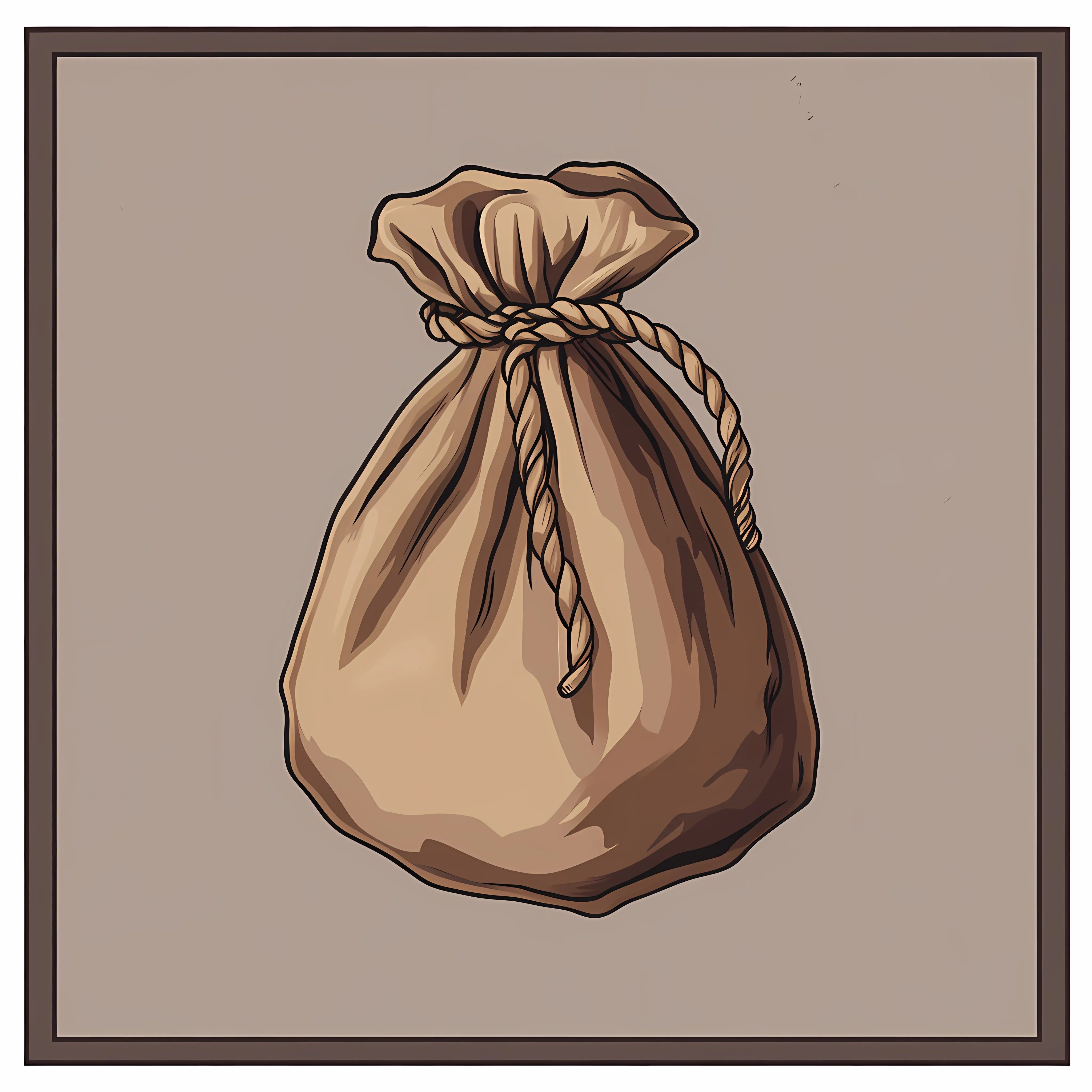 Flat Vector Illustration of Rope Closed Bag — free download from Dotvec