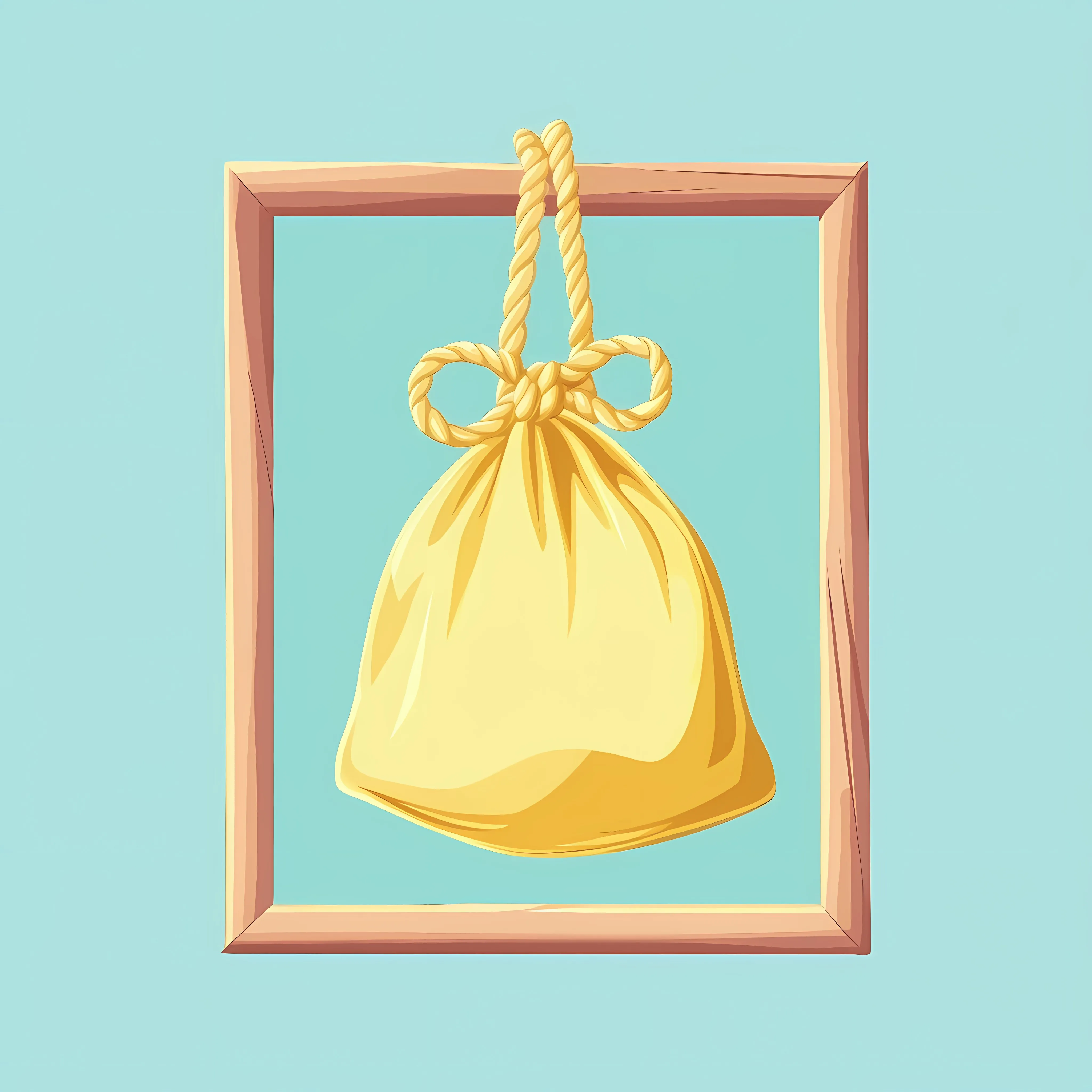 Rope-Closed Bag Flat Vector Illustration — free download from Dotvec