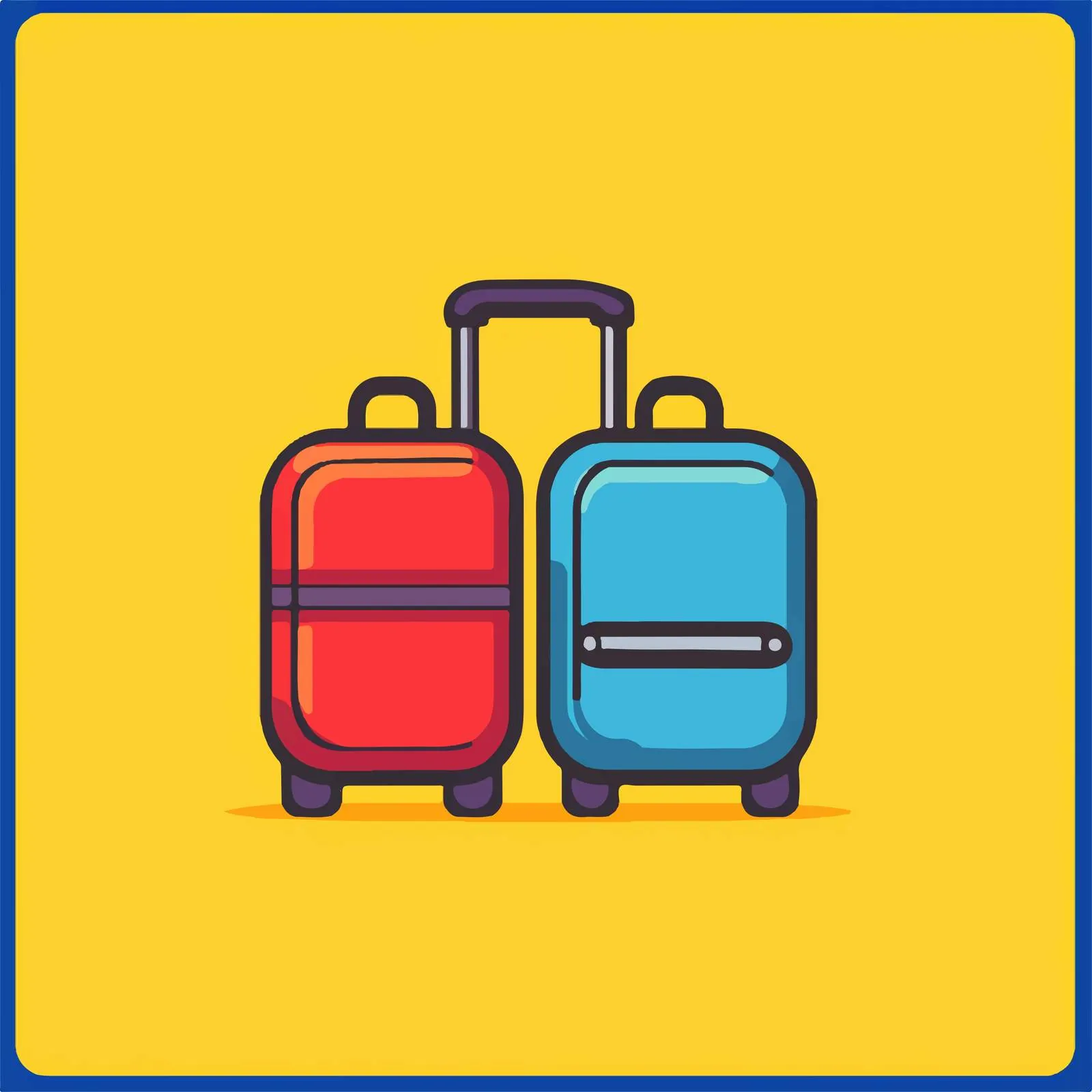 Baggage Icon Vector Sign on Colorful Background — free download from Dotvec