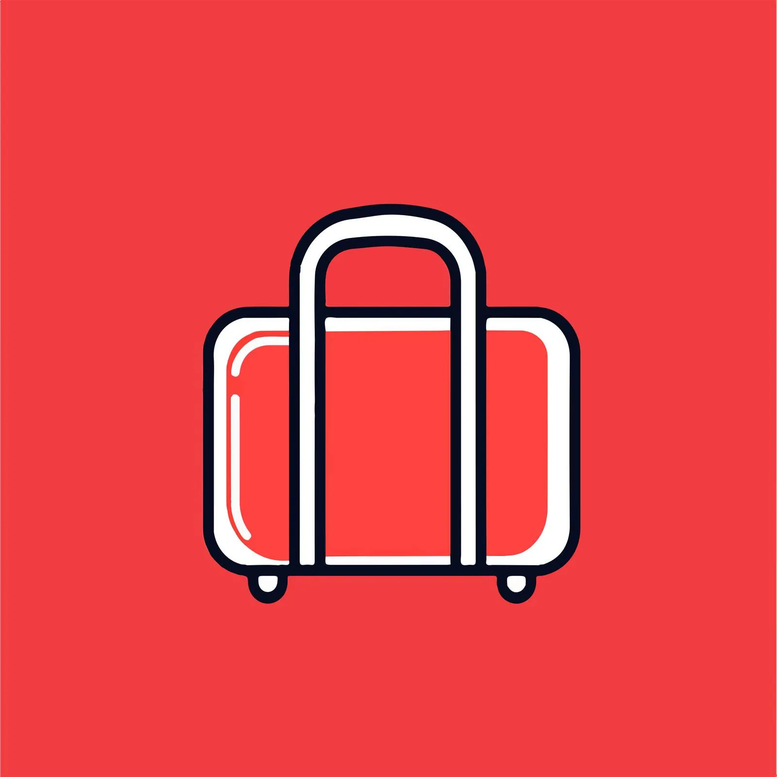 Baggage Icon Vector on Red Background — free download from Dotvec
