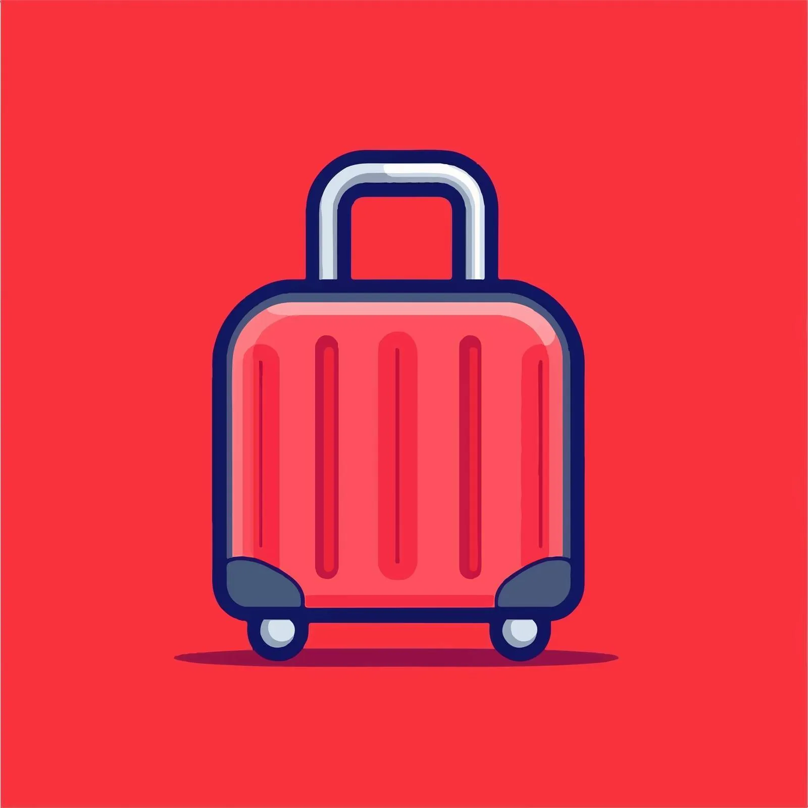 Baggage Icon Vector on Red Background – free suitcase vector image from Dotvec
