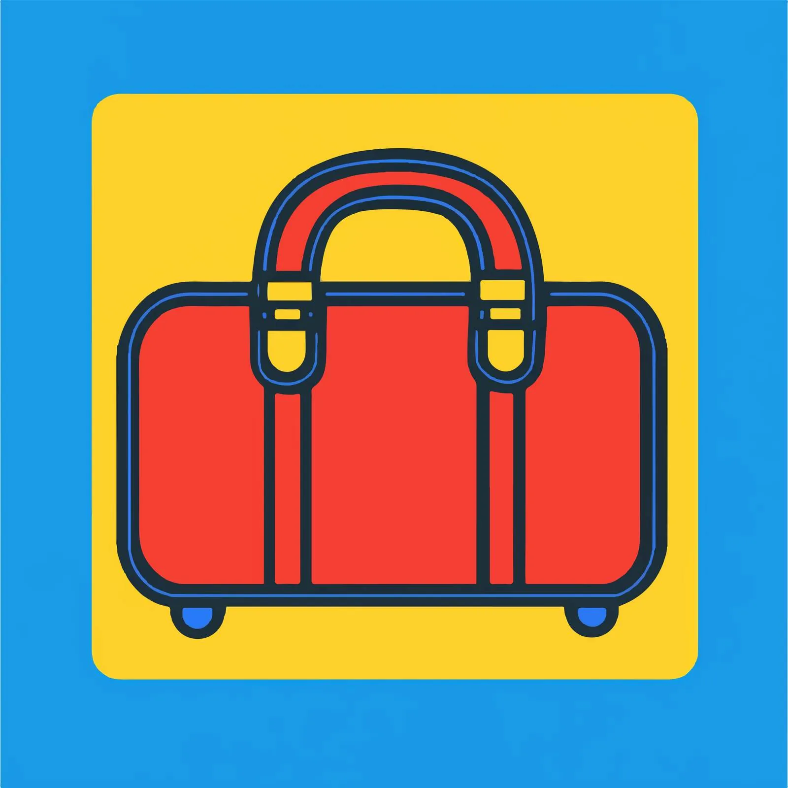 Baggage Weight Icon Vector on Blue Red Background — free download from Dotvec