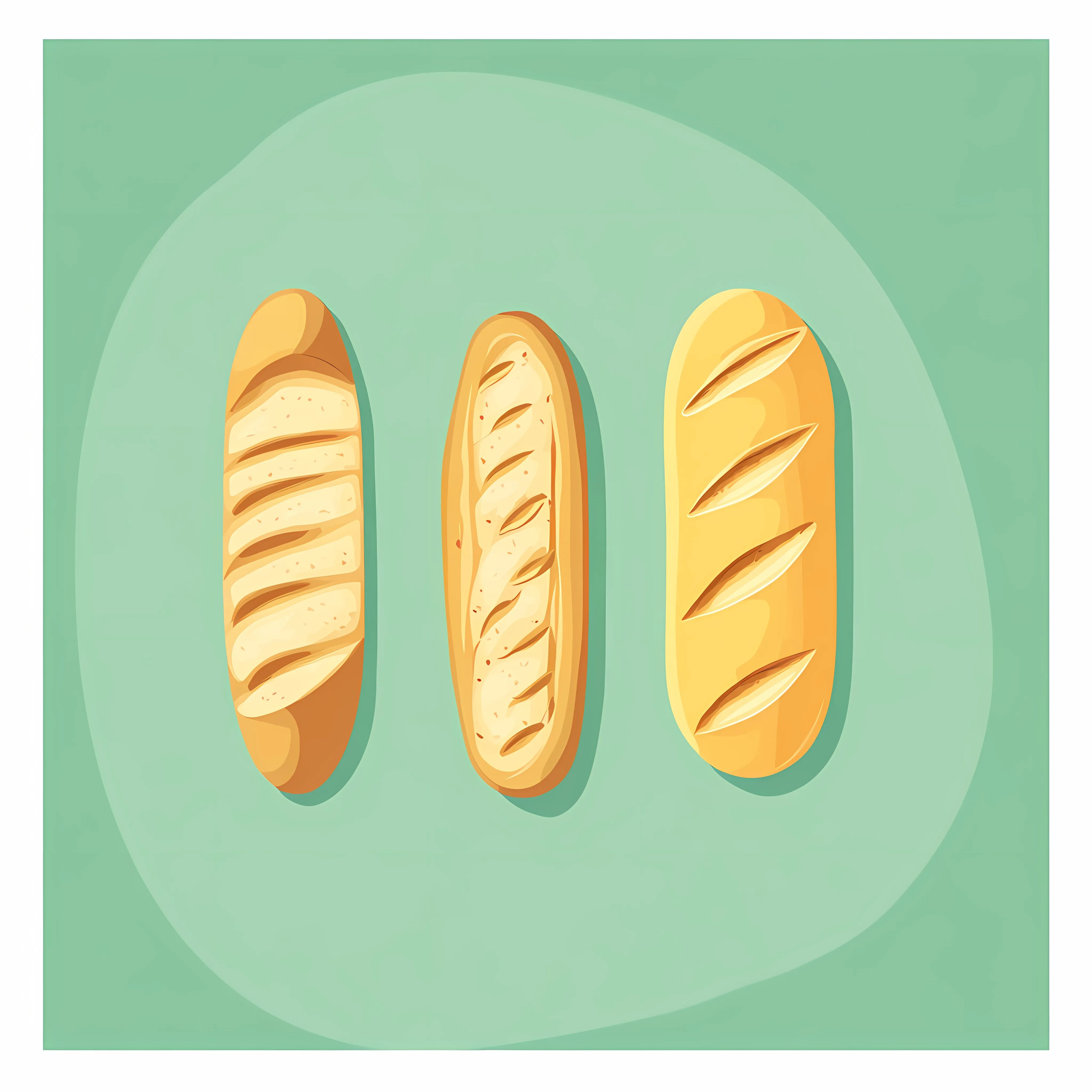 Baguette Bakery and Bread Icon in Green — free download from Dotvec