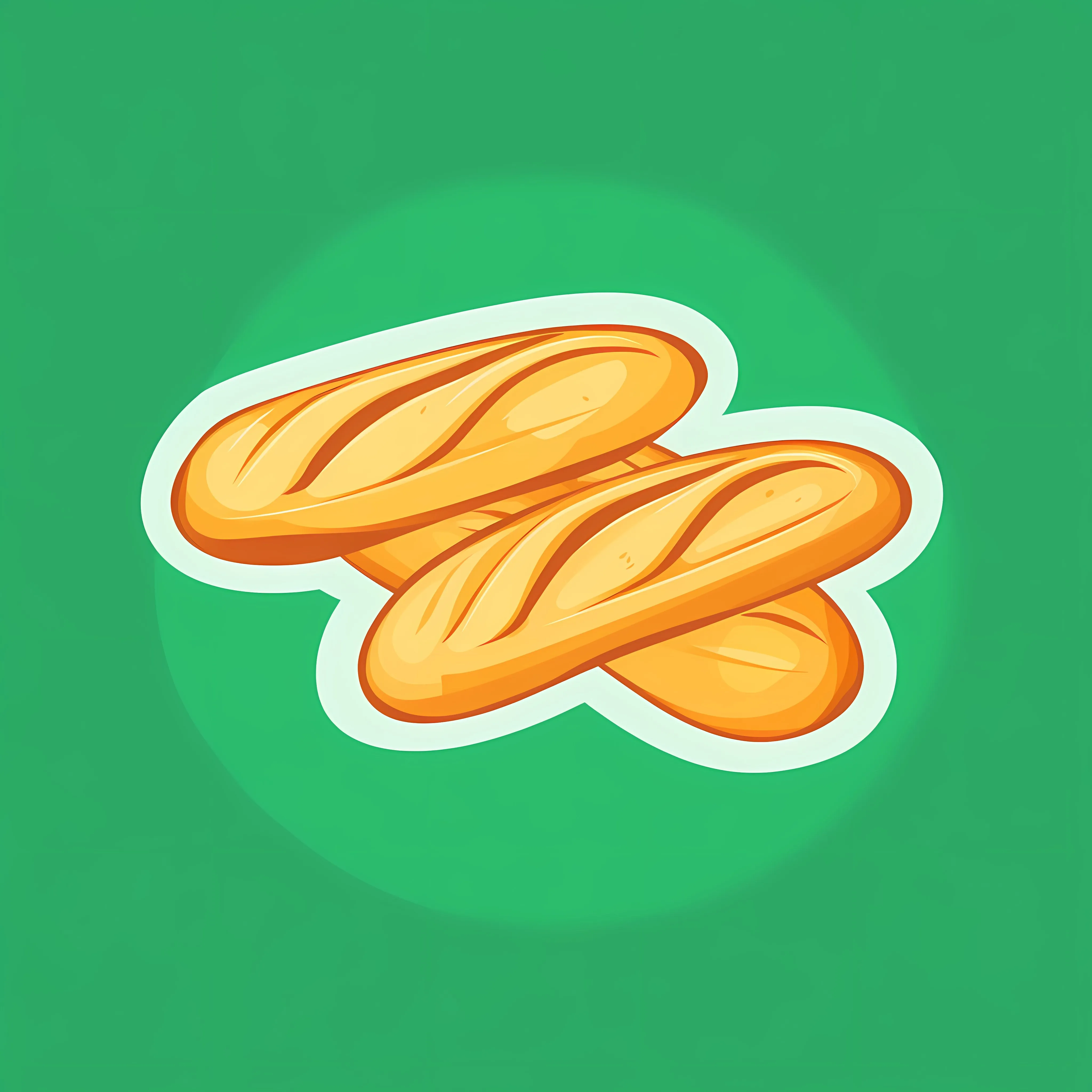 Baguette Bakery Icon Flat Style Green Background – free fresh bread image from Dotvec