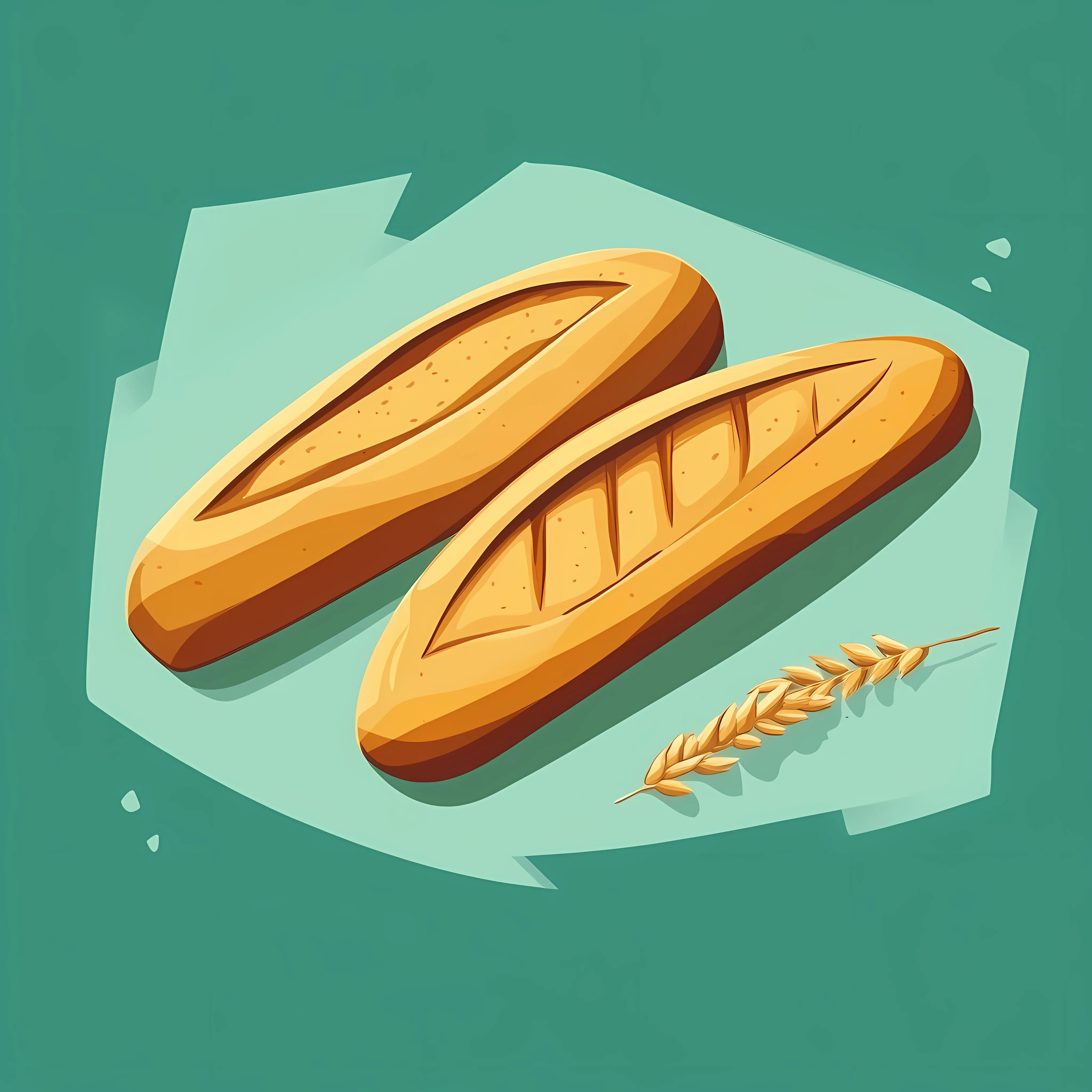 Baguette Bakery Icon on Green Background — free download from Dotvec