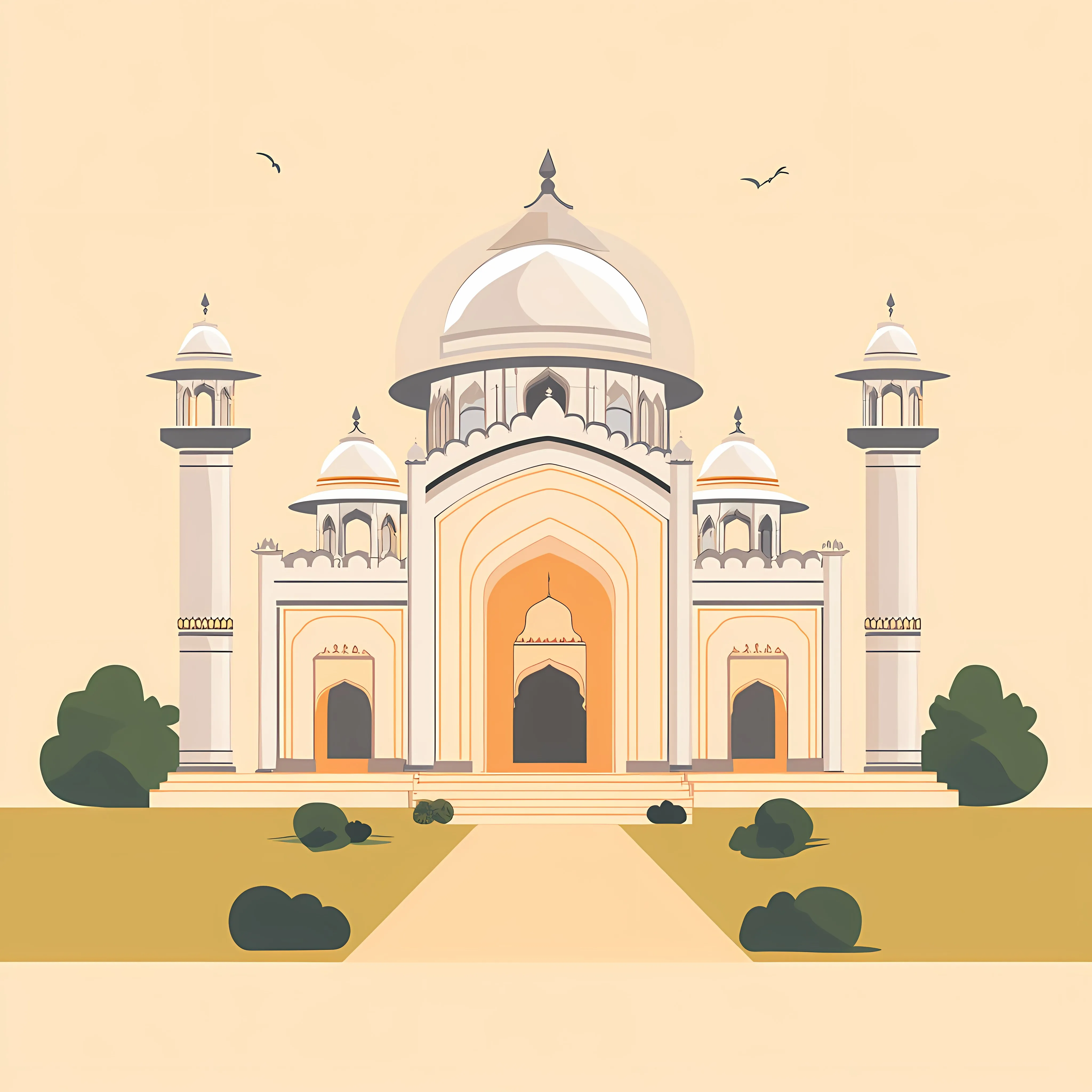 Bahai Temple Vector Illustration Indian Culture — free download from Dotvec