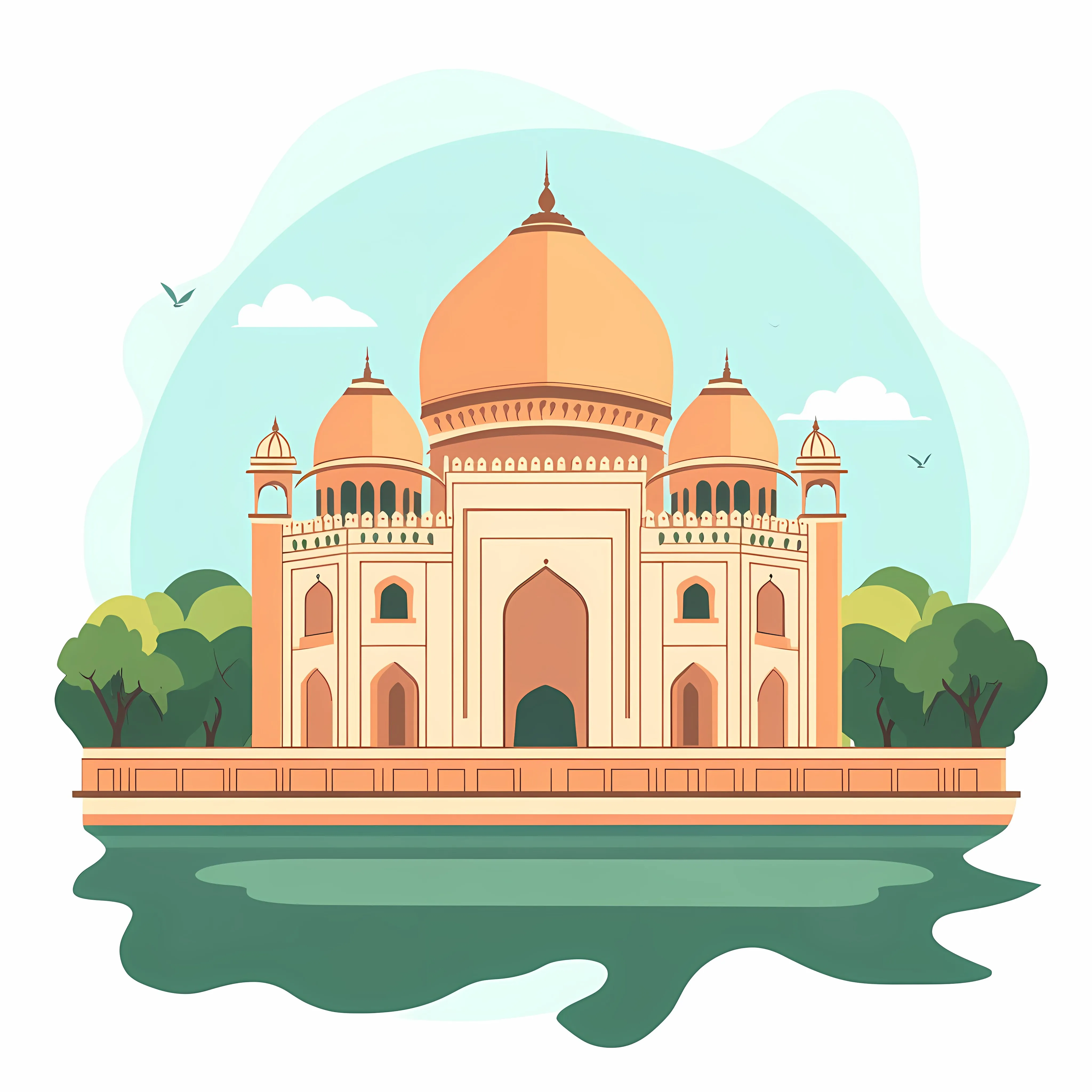 Closed Bahai Temple Indian Culture Vector Illustration — free download from Dotvec