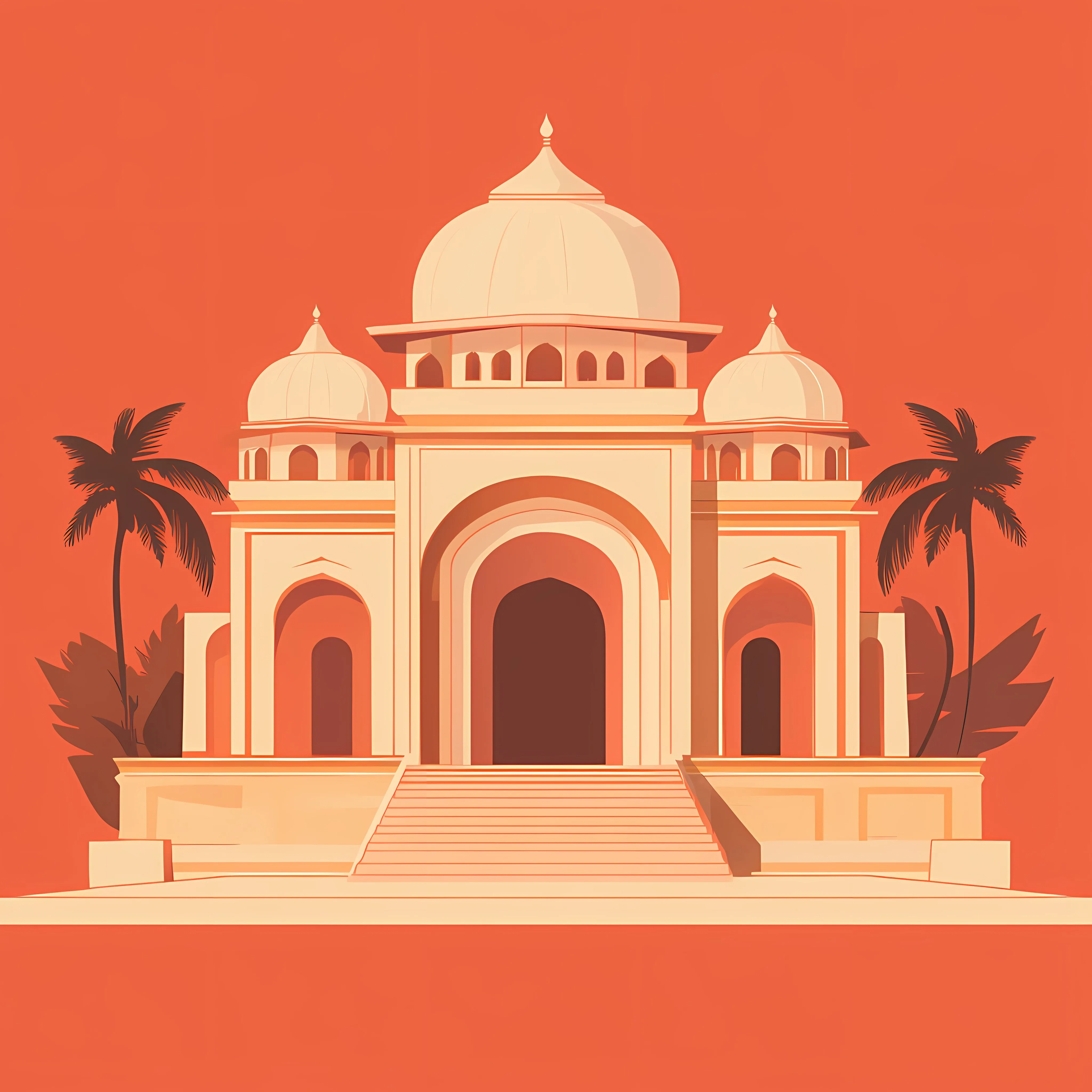 Baha'i Temple Facade Flat Vector Illustration — free download from Dotvec