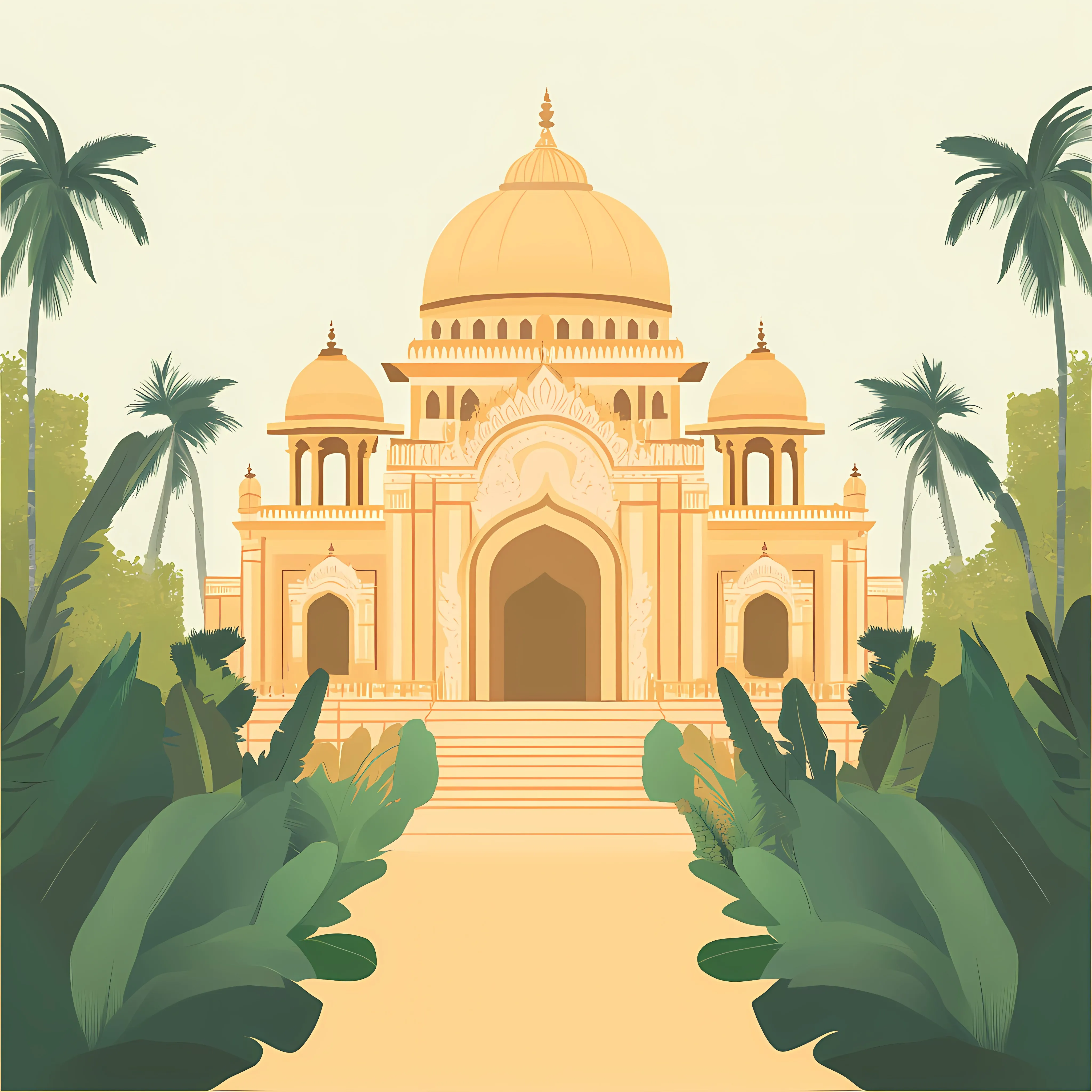 Baha'i Temple Facade Vector Illustration — free download from Dotvec