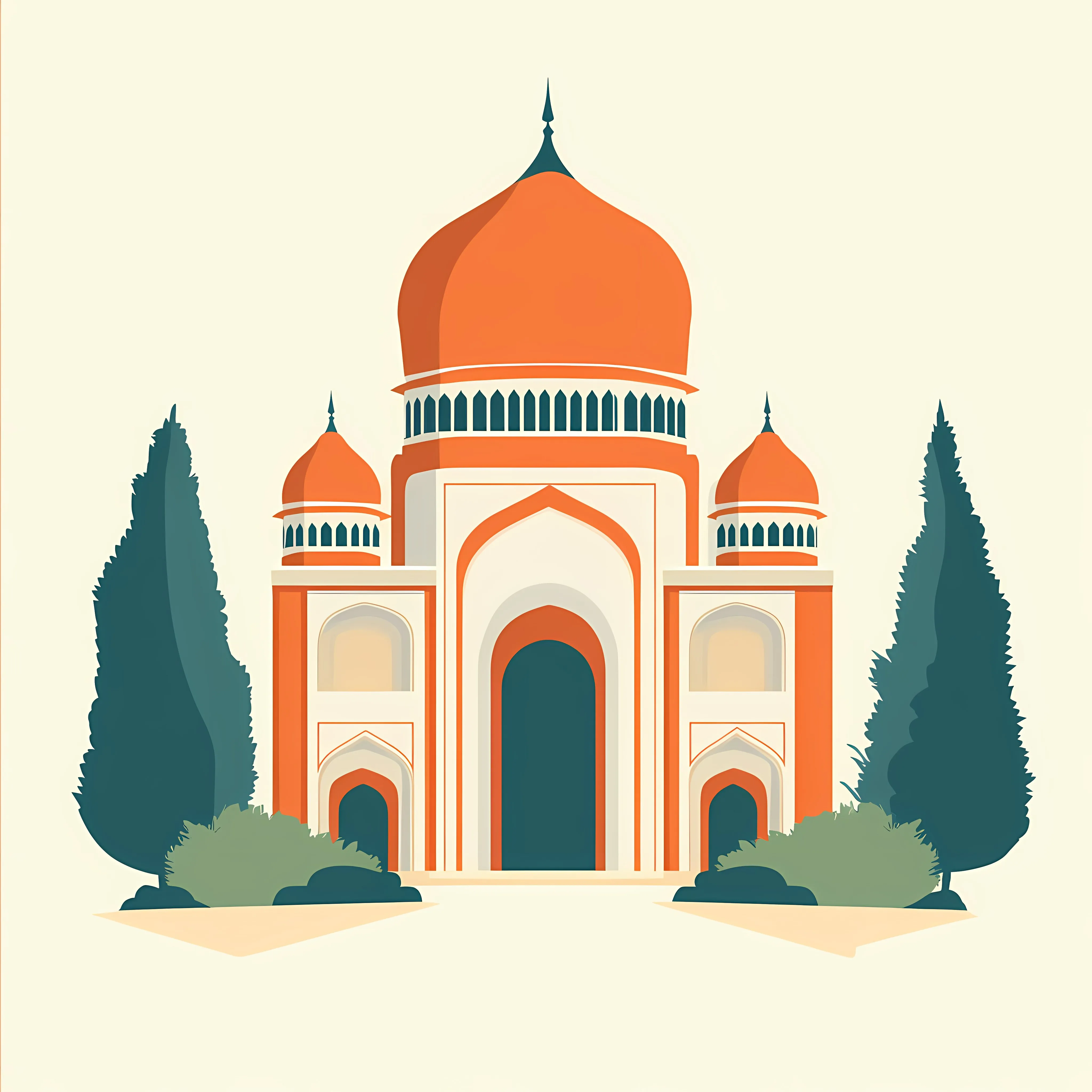 Baha'i Temple Facade Indian Culture Illustration — free download from Dotvec
