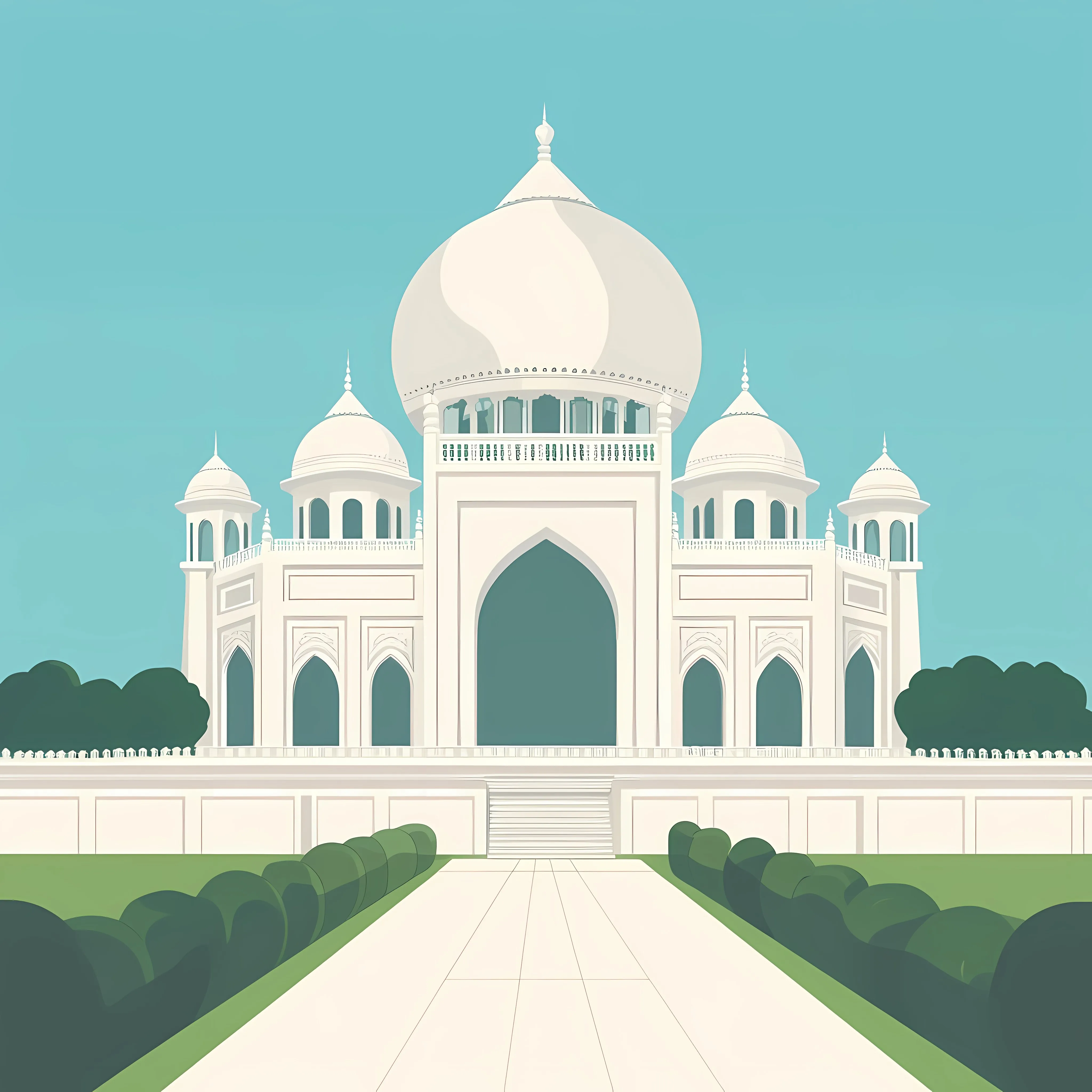 Bahai Temple Facade Indian Culture Illustration — free download from Dotvec