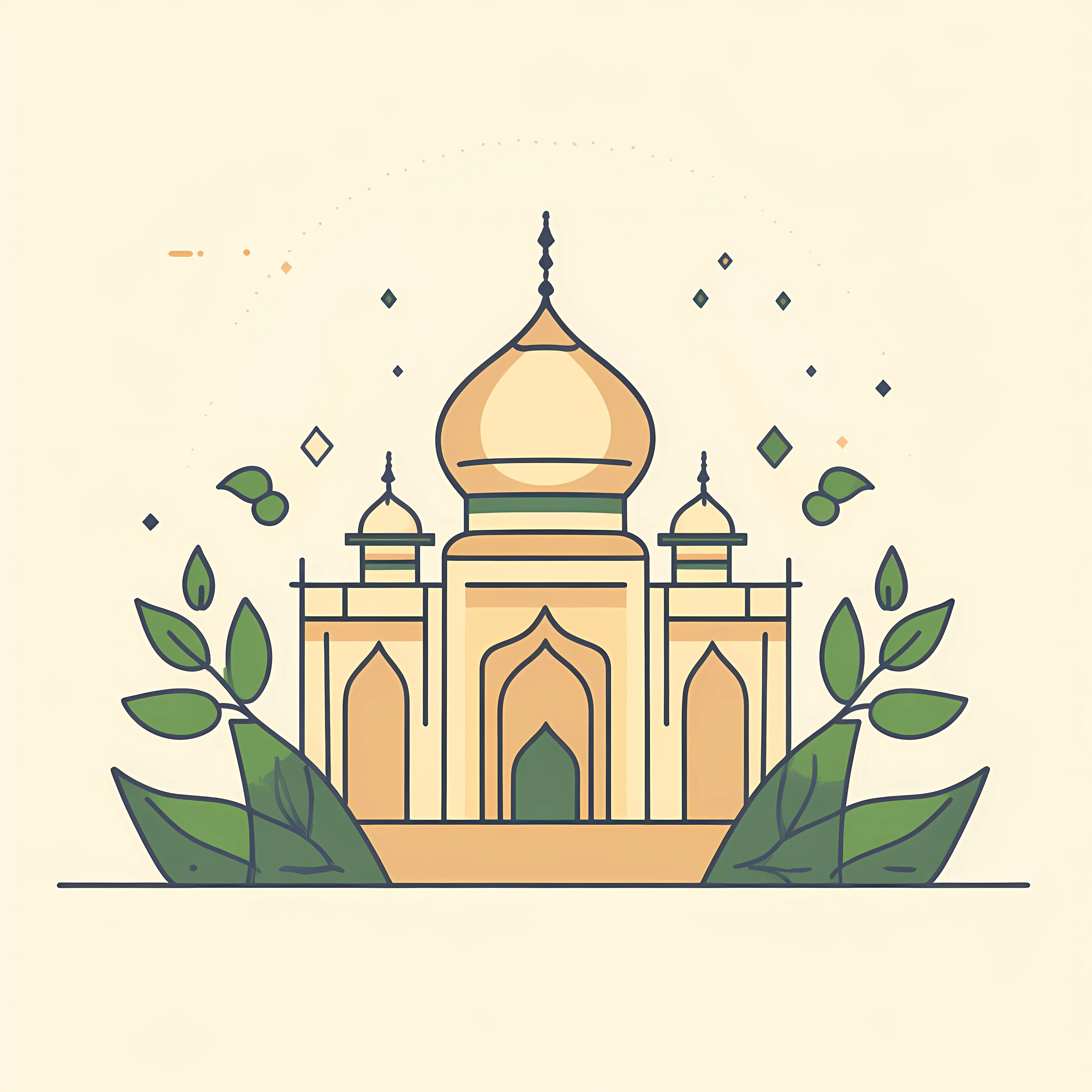 Bahai Temple with Plants in Indian Culture — free download from Dotvec