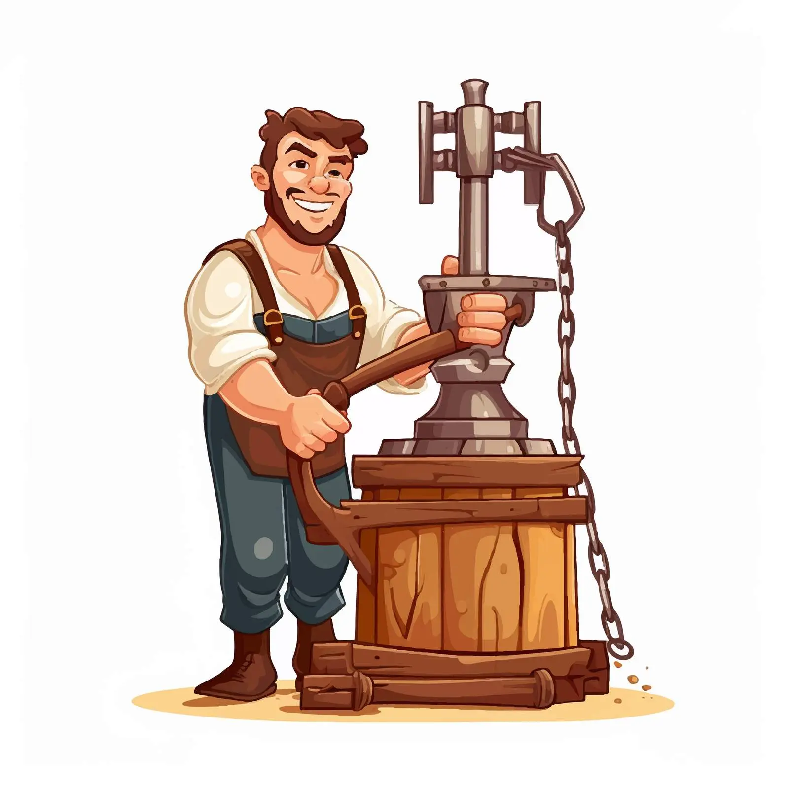 Cartoon Bailer Vector Illustration – free hammer image from Dotvec