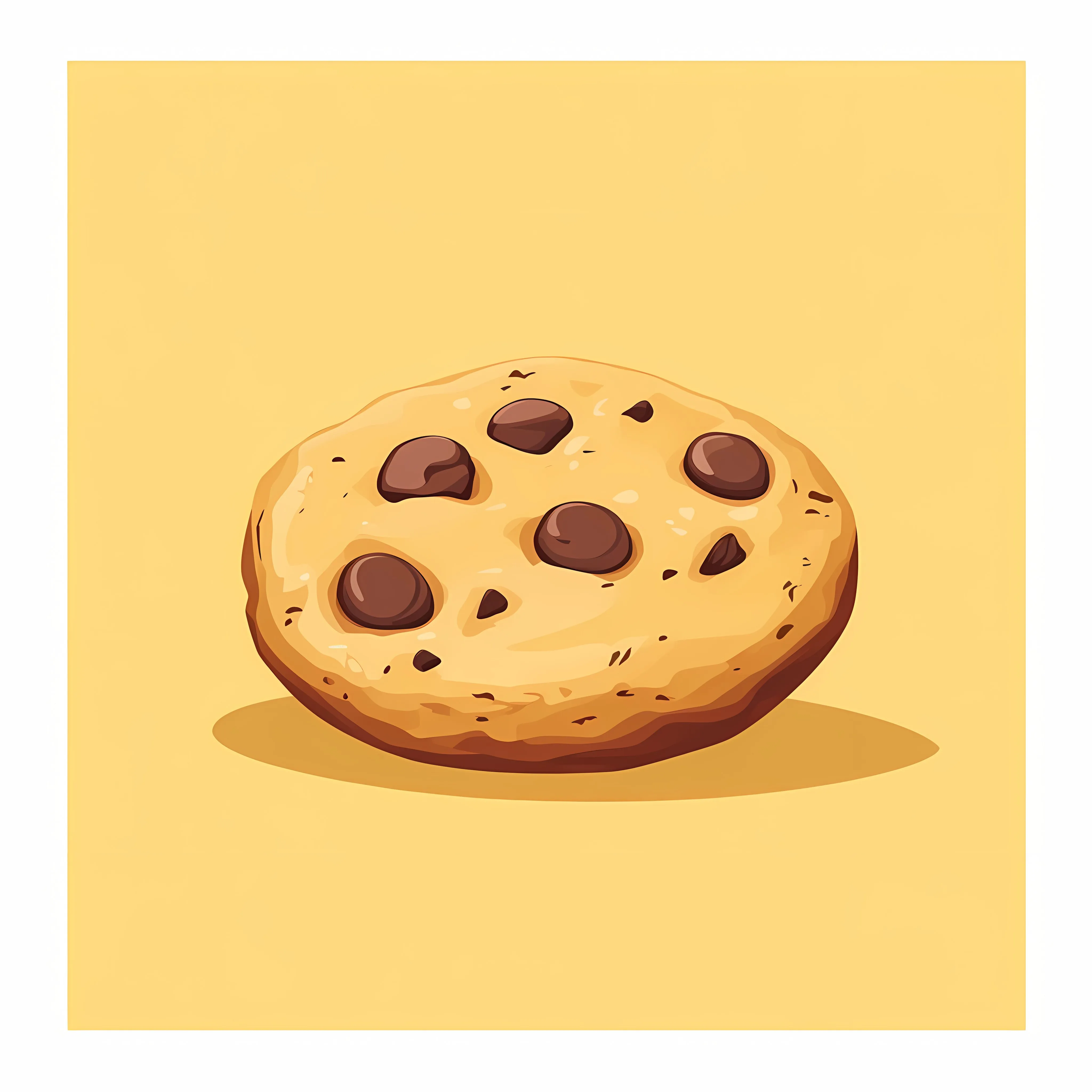 Delicious Baked Cookie Dessert on Yellow Background – free dessert graphic image from Dotvec