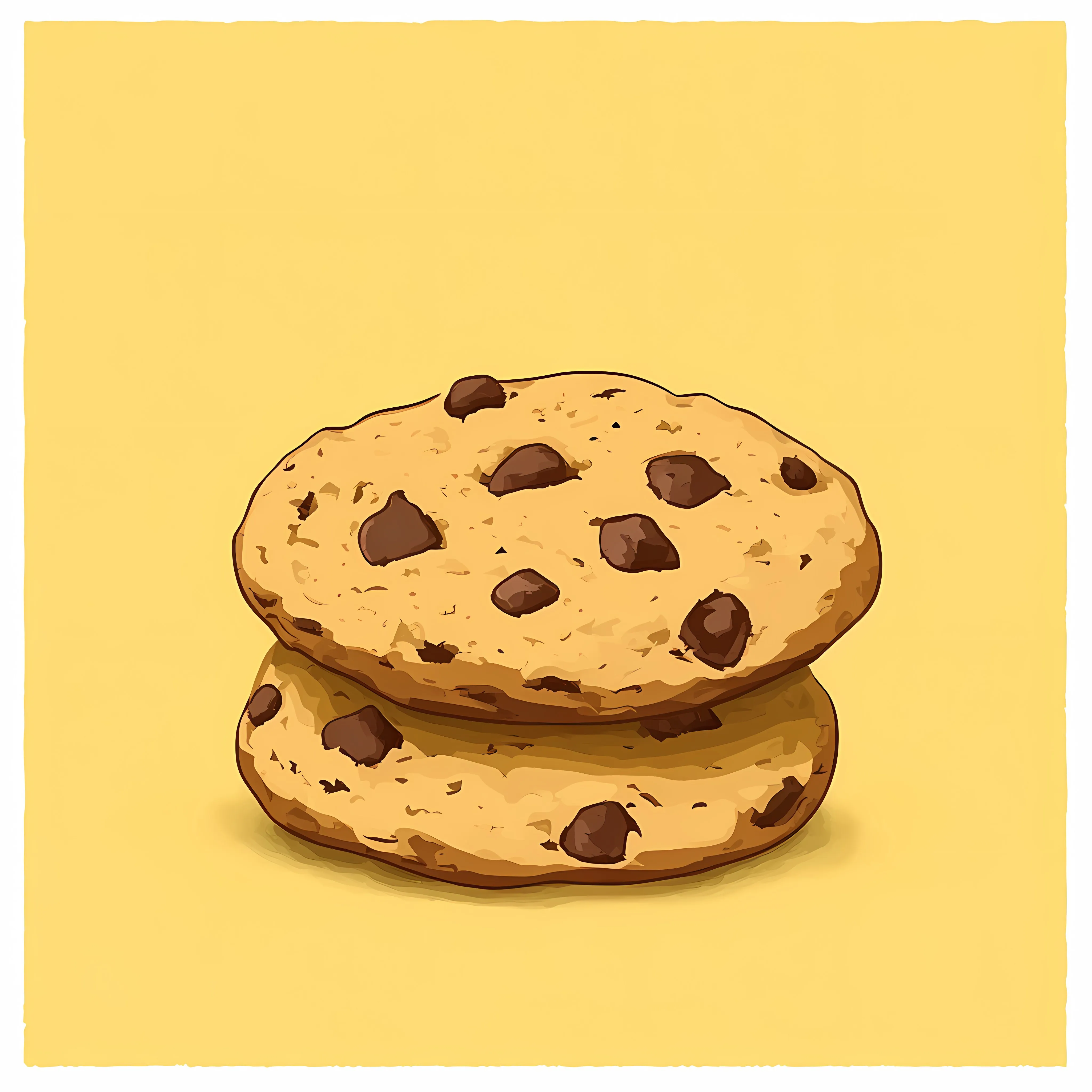 Baked Cookie Dessert on Yellow Background – free dessert graphic image from Dotvec