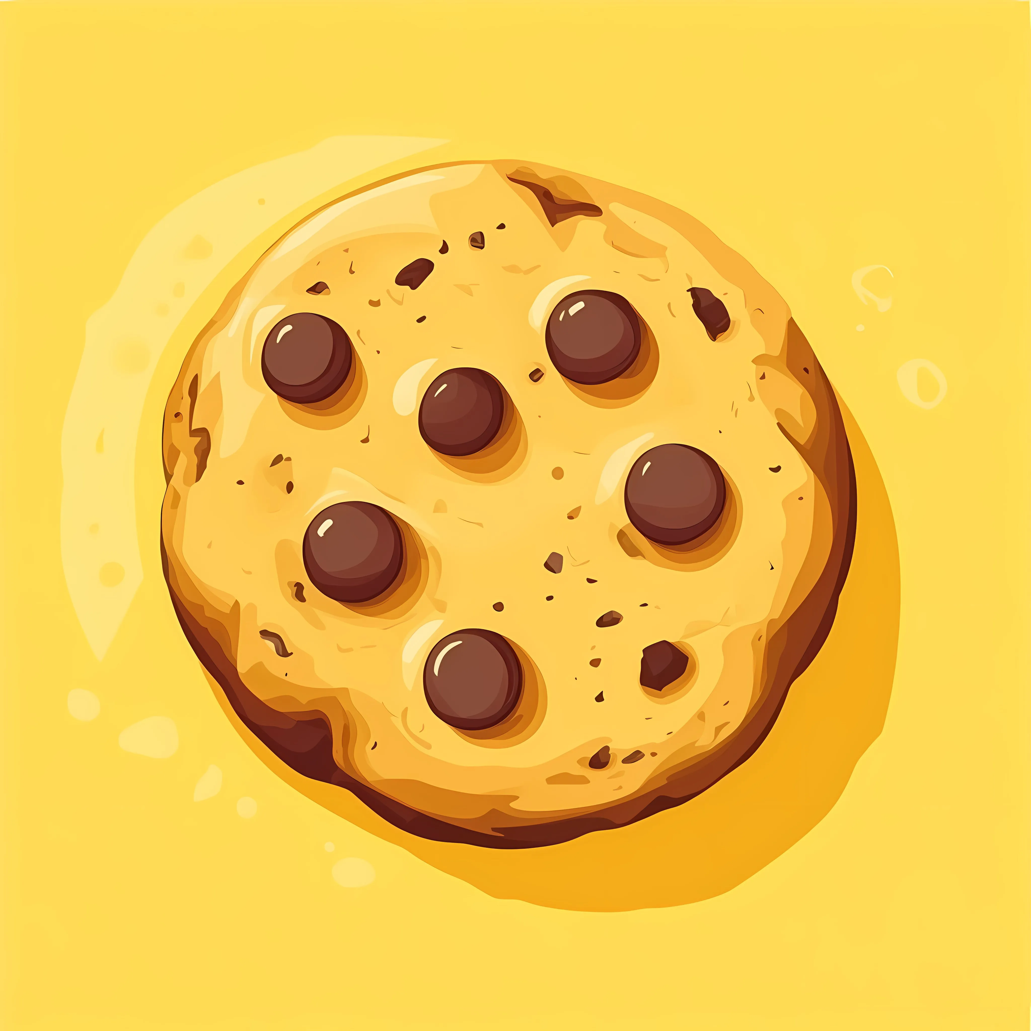 Baked Cookie Dessert on Yellow Background – free dessert graphic image from Dotvec