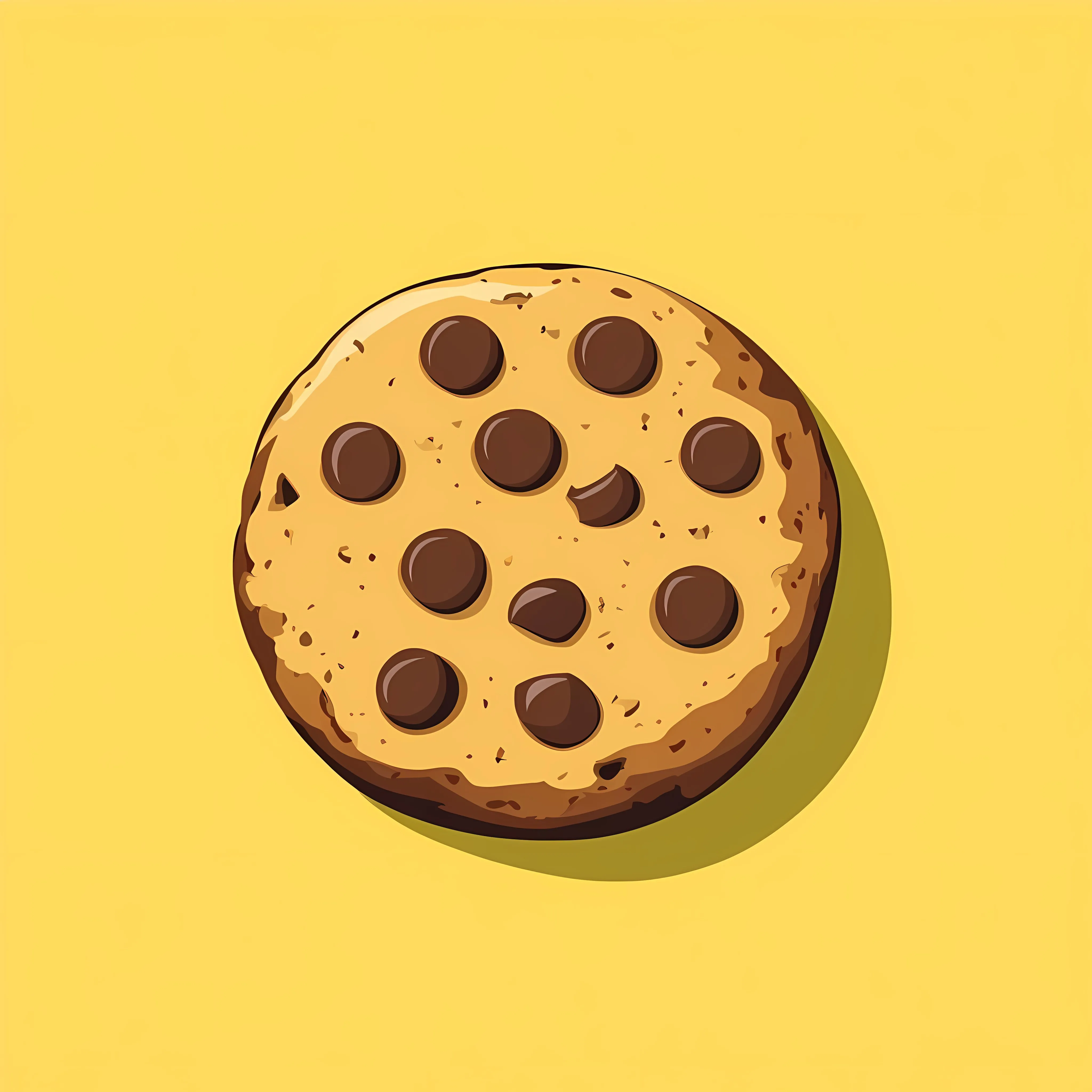 Baked Cookie Dessert on Yellow Background — free download from Dotvec