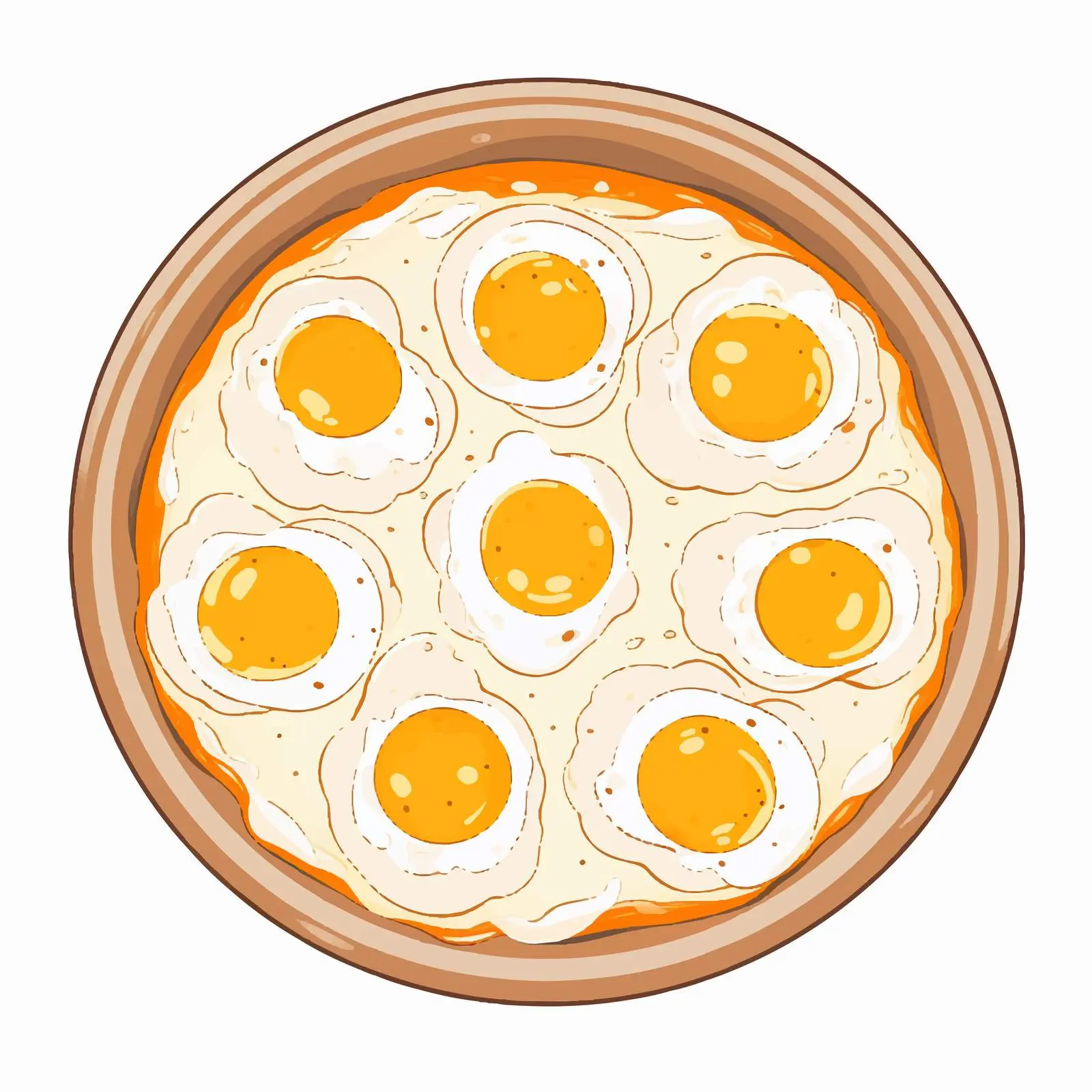 Baked Egg Line Vector Illustration — free download from Dotvec