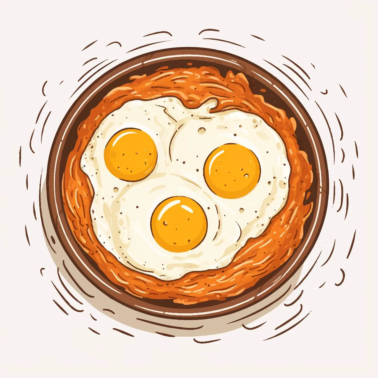Baked Egg Line Vector Illustration — free download from Dotvec