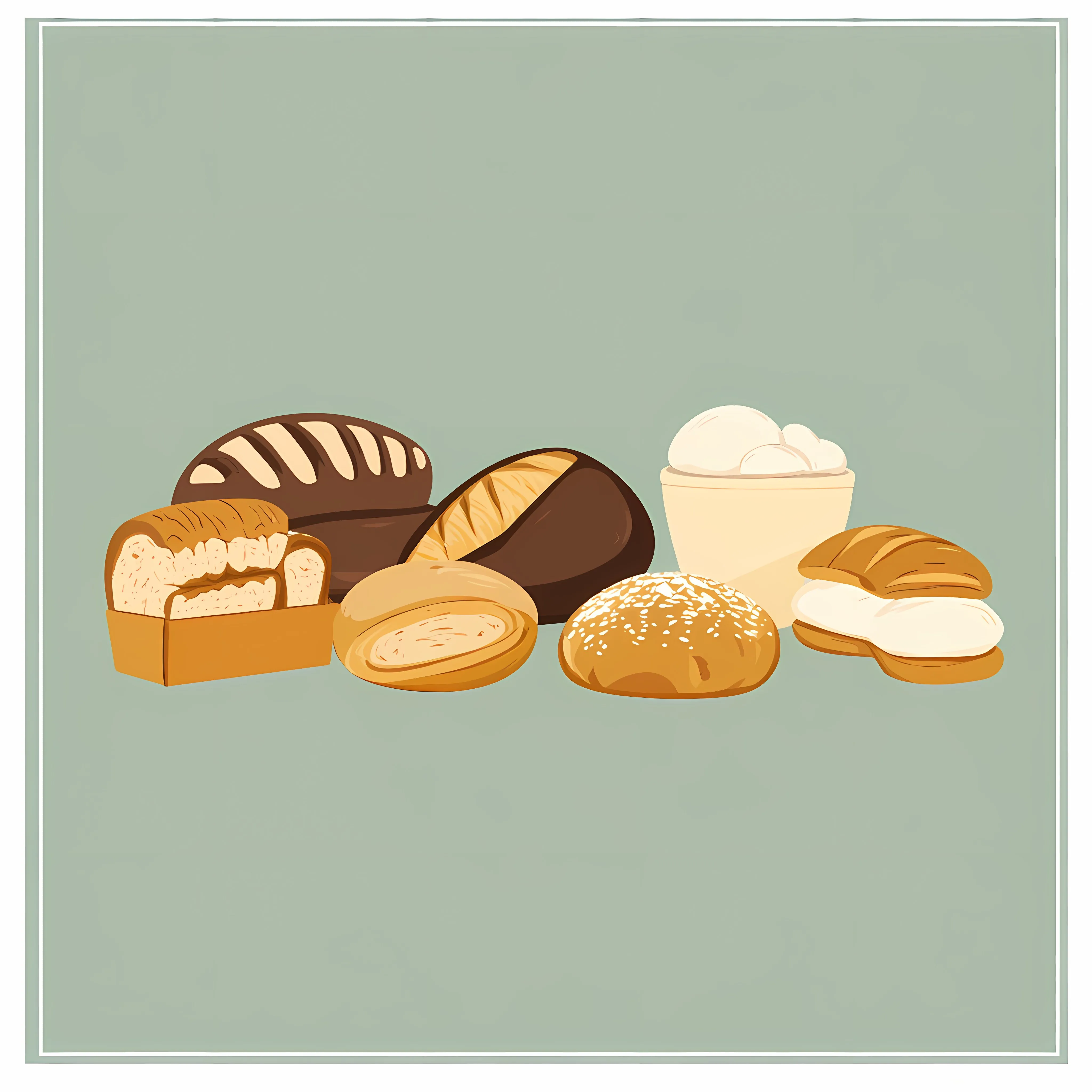 Bakery and Bread Icon on Green Background — free download from Dotvec