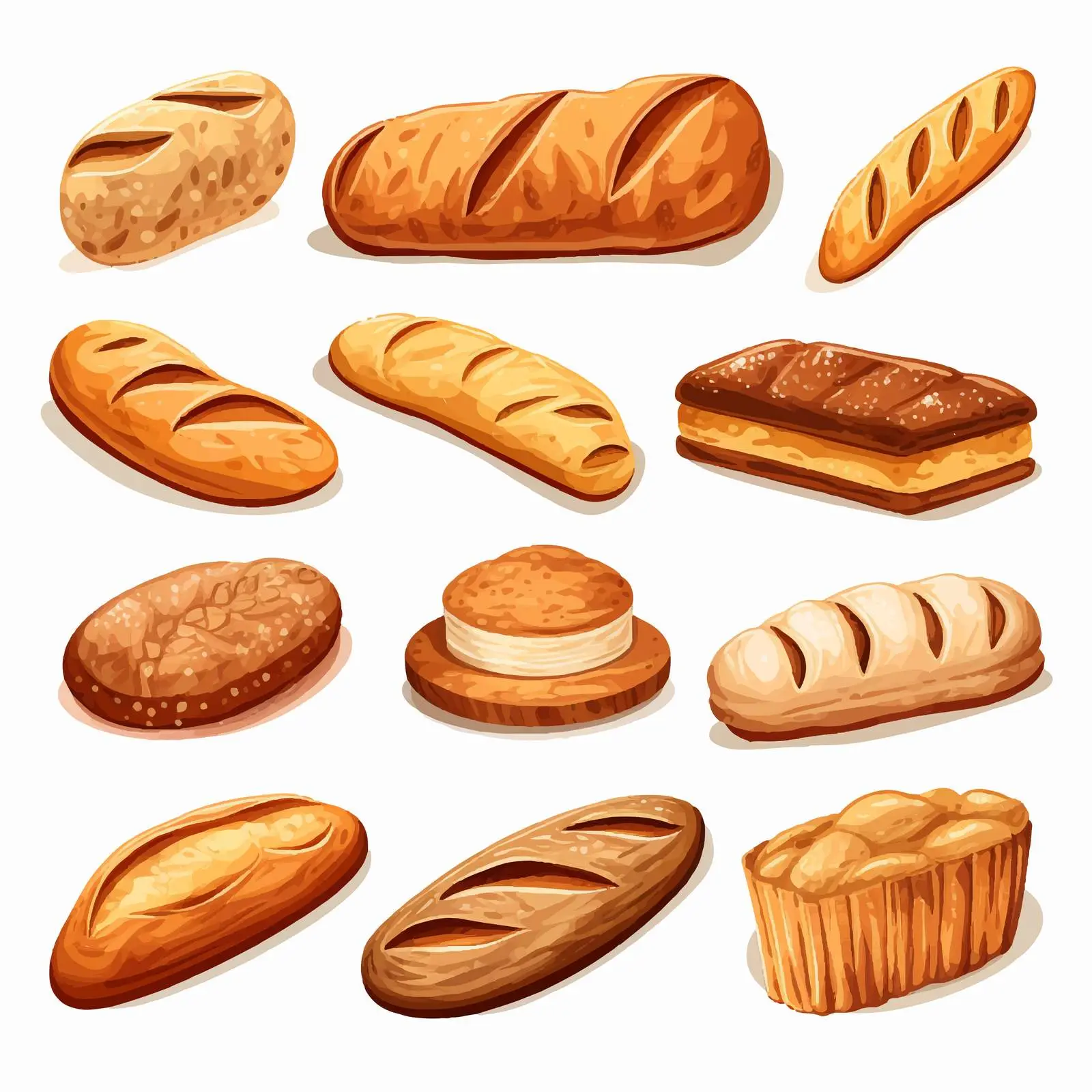 Baguette Bread Vector Illustration – free fresh bread image from Dotvec
