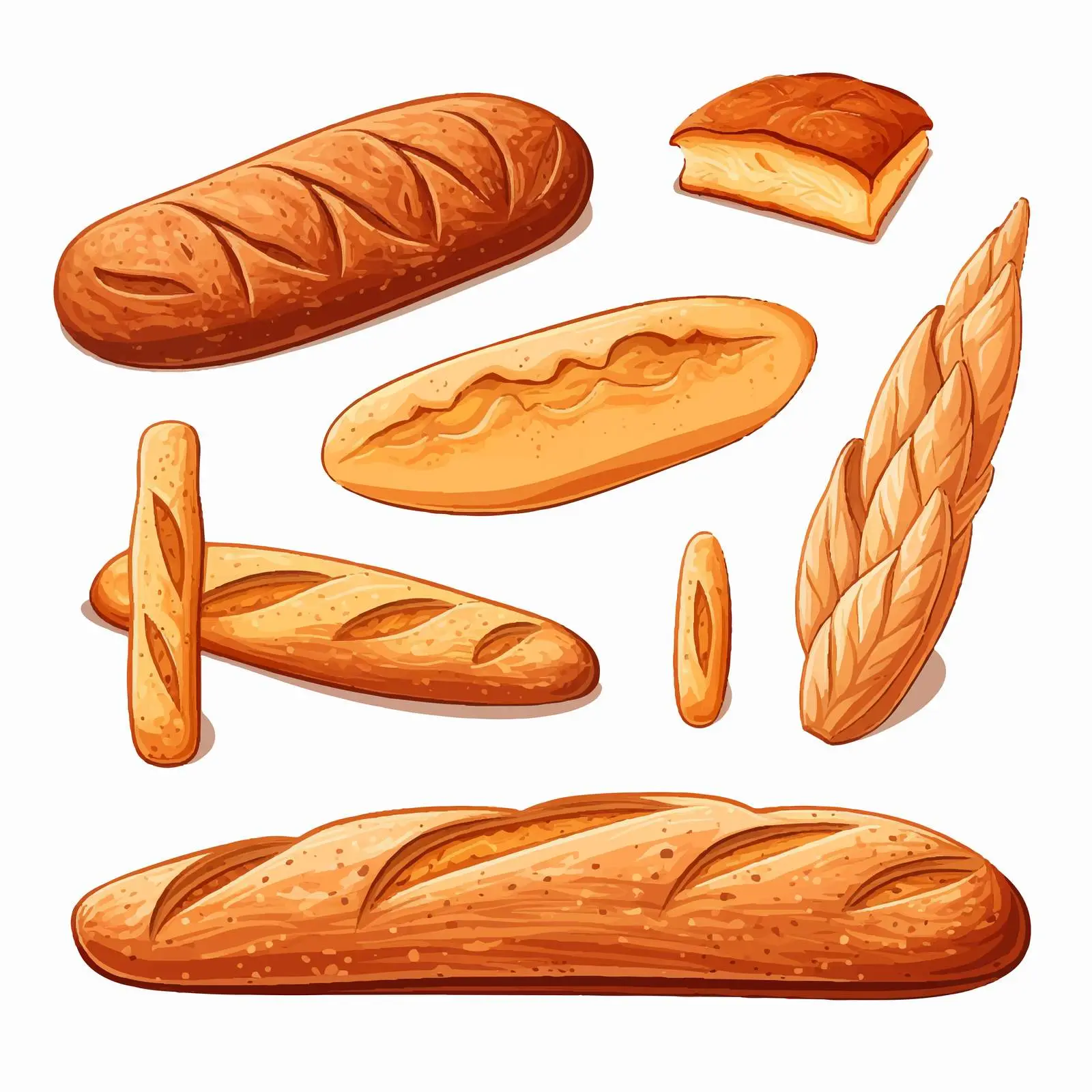 Baguette Bread Vector Illustration Design — free download from Dotvec